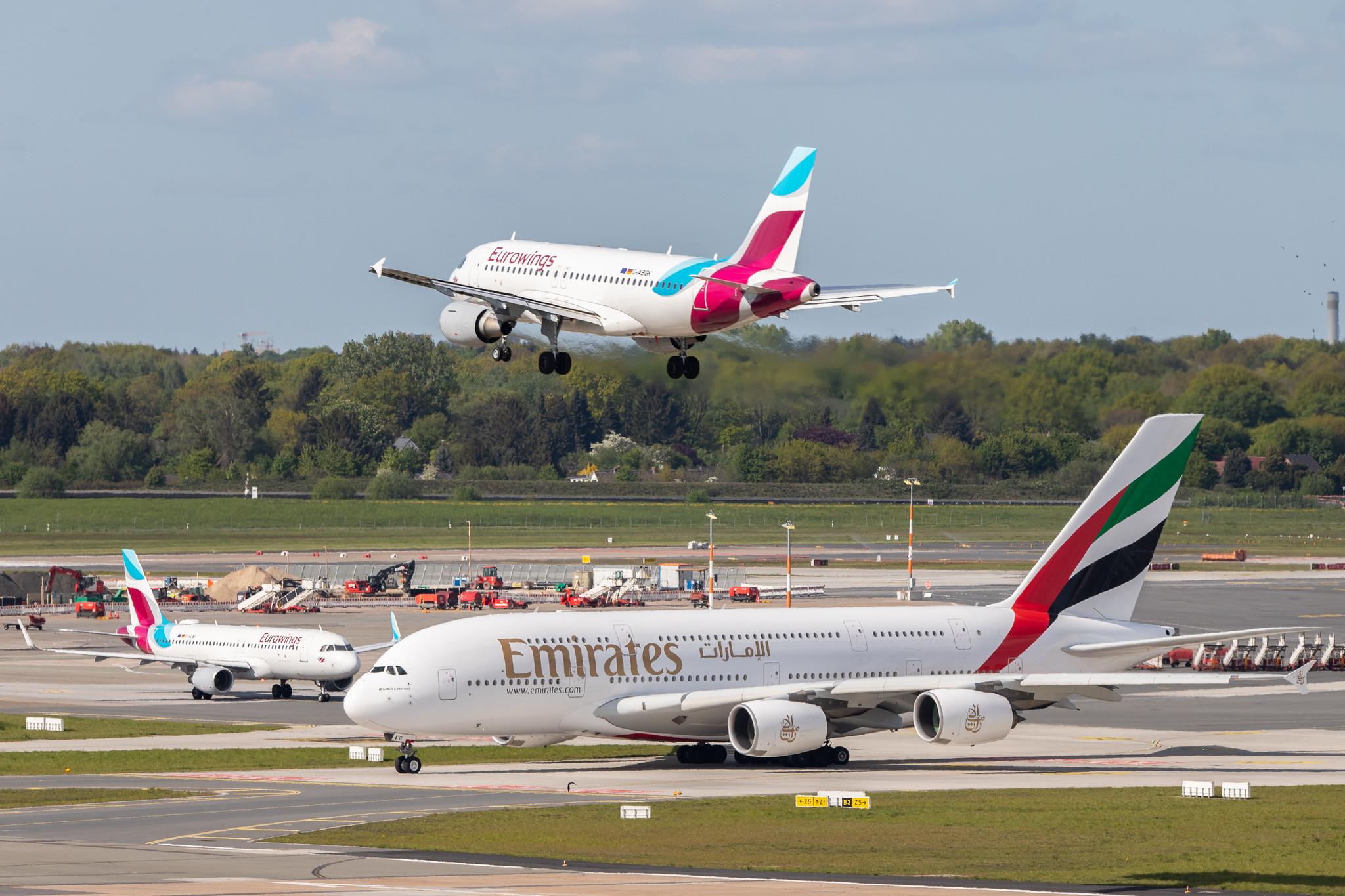 Hamburg Airport: Emirates (EK / UAE) |  Airbus A380-861 A388 | A6-EED | MSN 111