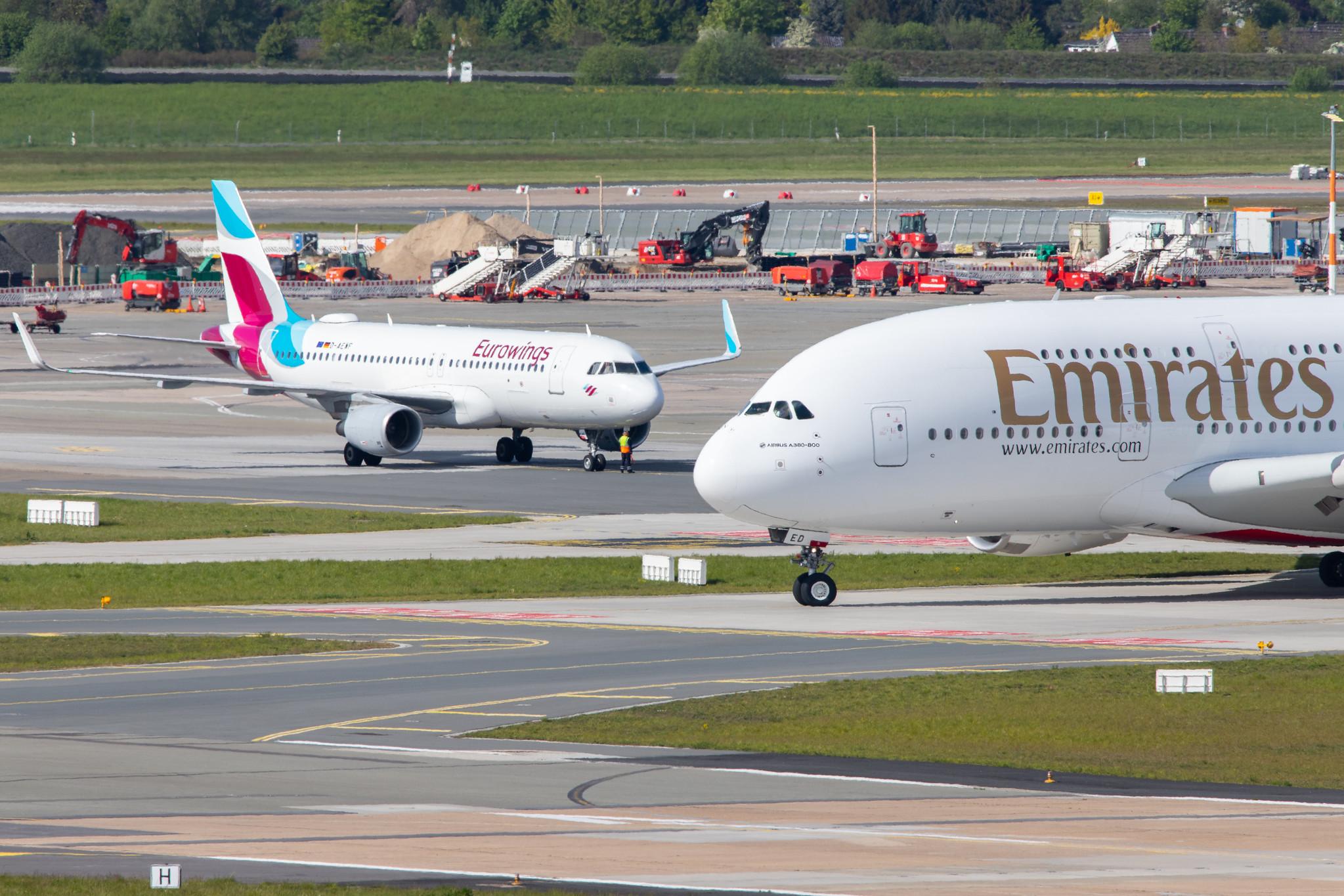 Hamburg Airport: Emirates (EK / UAE) |  Airbus A380-861 A388 | A6-EED | MSN 111