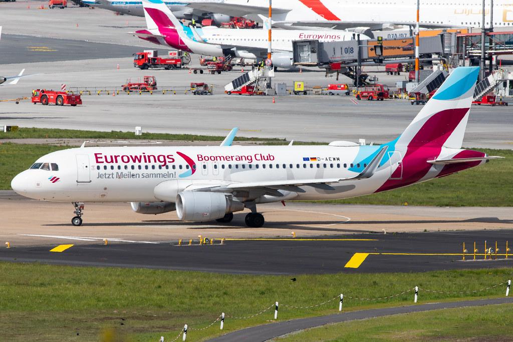 Hamburg Airport: Eurowings (EW / EWG) |  Livery: Boomerang Club Livery |  Airbus A320-214 A320 | D-AEWM | MSN 7259