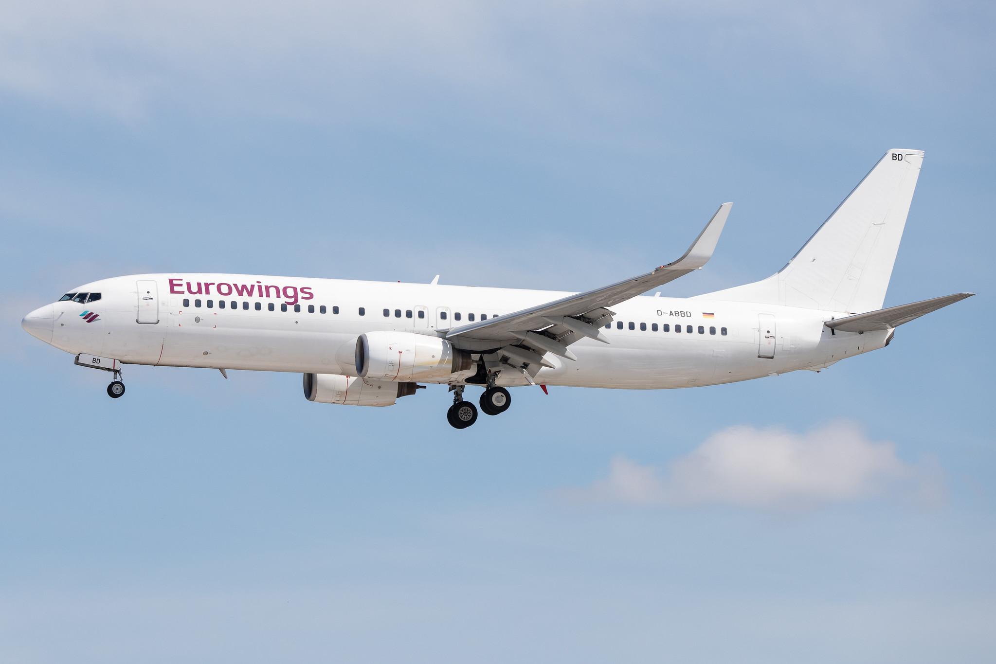 Hamburg Airport: Eurowings (EW / EWG) | Operator: TUI fly |  Boeing 737-86J B738 | D-ABBD | MSN 30880