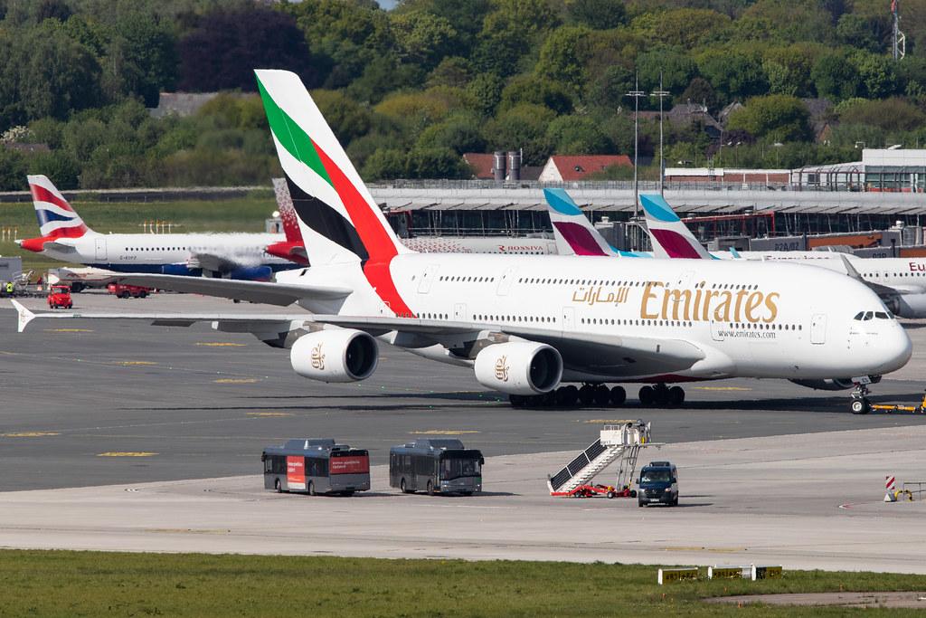 Hamburg Airport: Emirates (EK / UAE) |  Airbus A380-861 A388 | A6-EED | MSN 111
