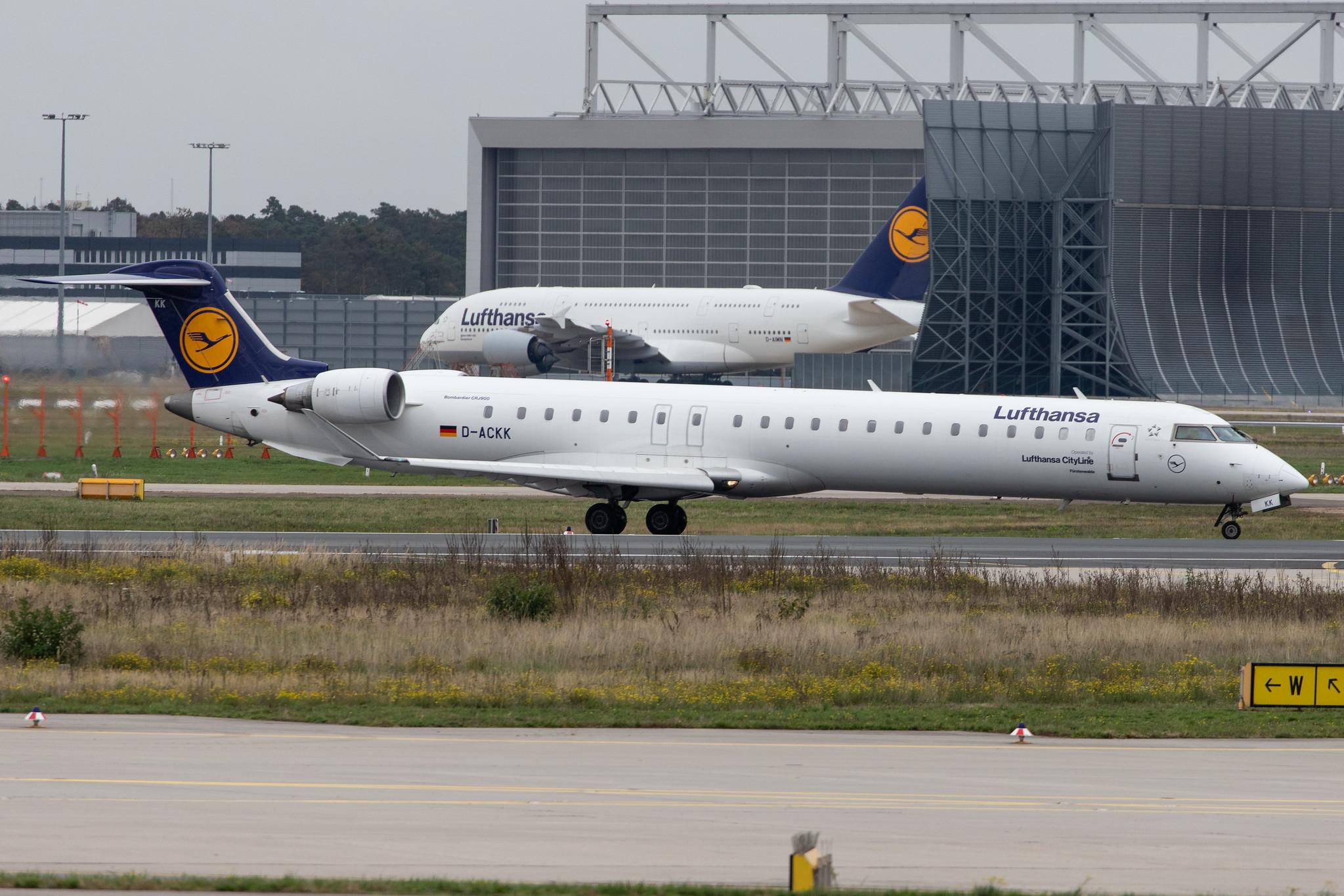 Frankfurt Airport: Lufthansa (LH / DLH) | Operator: Lufthansa CityLine |  Bombardier CRJ-900LR CRJ9 | D-ACKK | MSN 15094