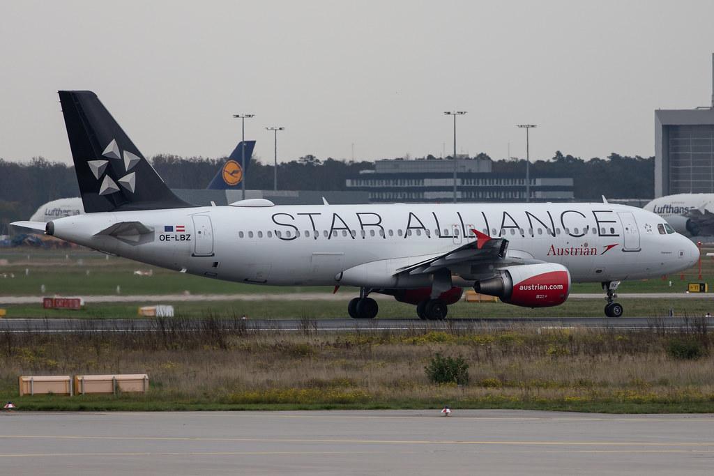 Frankfurt Airport: Austrian Airlines (OS / AUA) |  Livery: Star Alliance Livery |  Airbus A320-214 A320 | OE-LBZ | MSN 5181