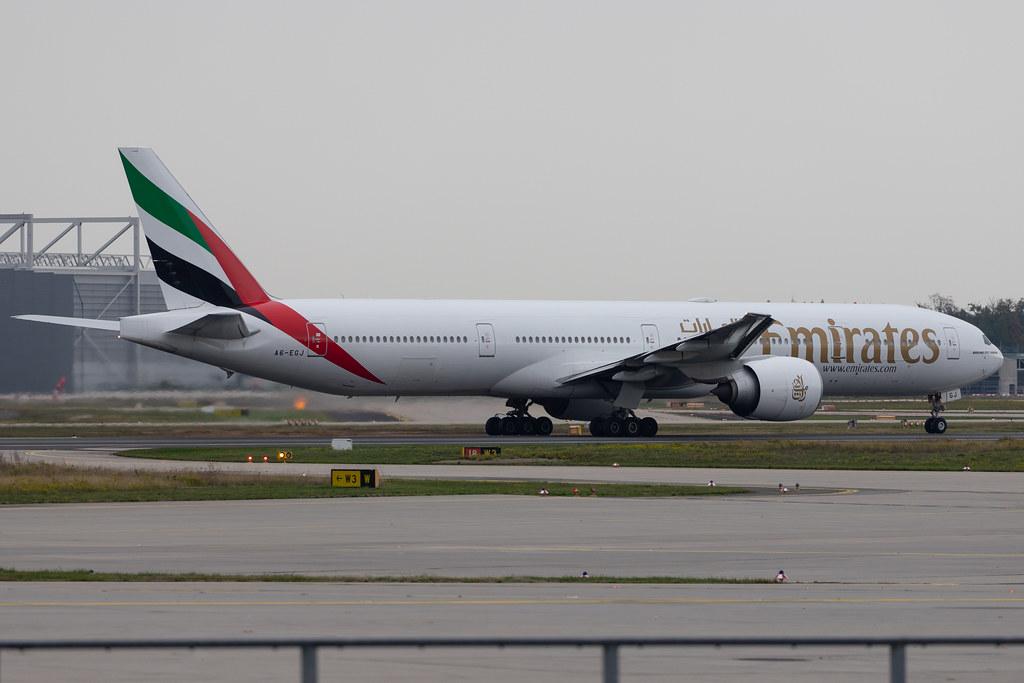 Frankfurt Airport: Emirates (EK / UAE) |  Boeing 777-31H(ER) B77W | A6-EGJ | MSN 38989