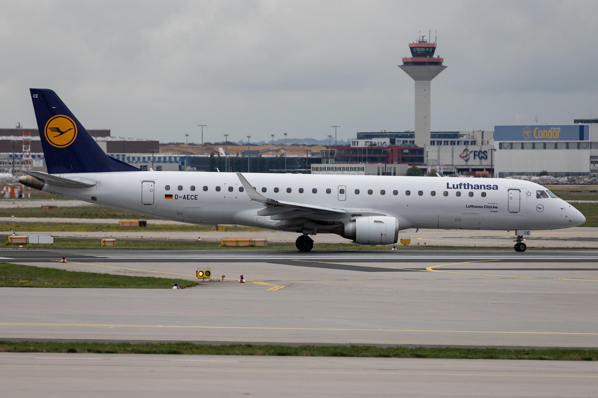 Frankfurt Airport: Lufthansa (LH / DLH) | Operator: Lufthansa CityLine |  Embraer E190LR E190 | D-AECE | MSN 19000341