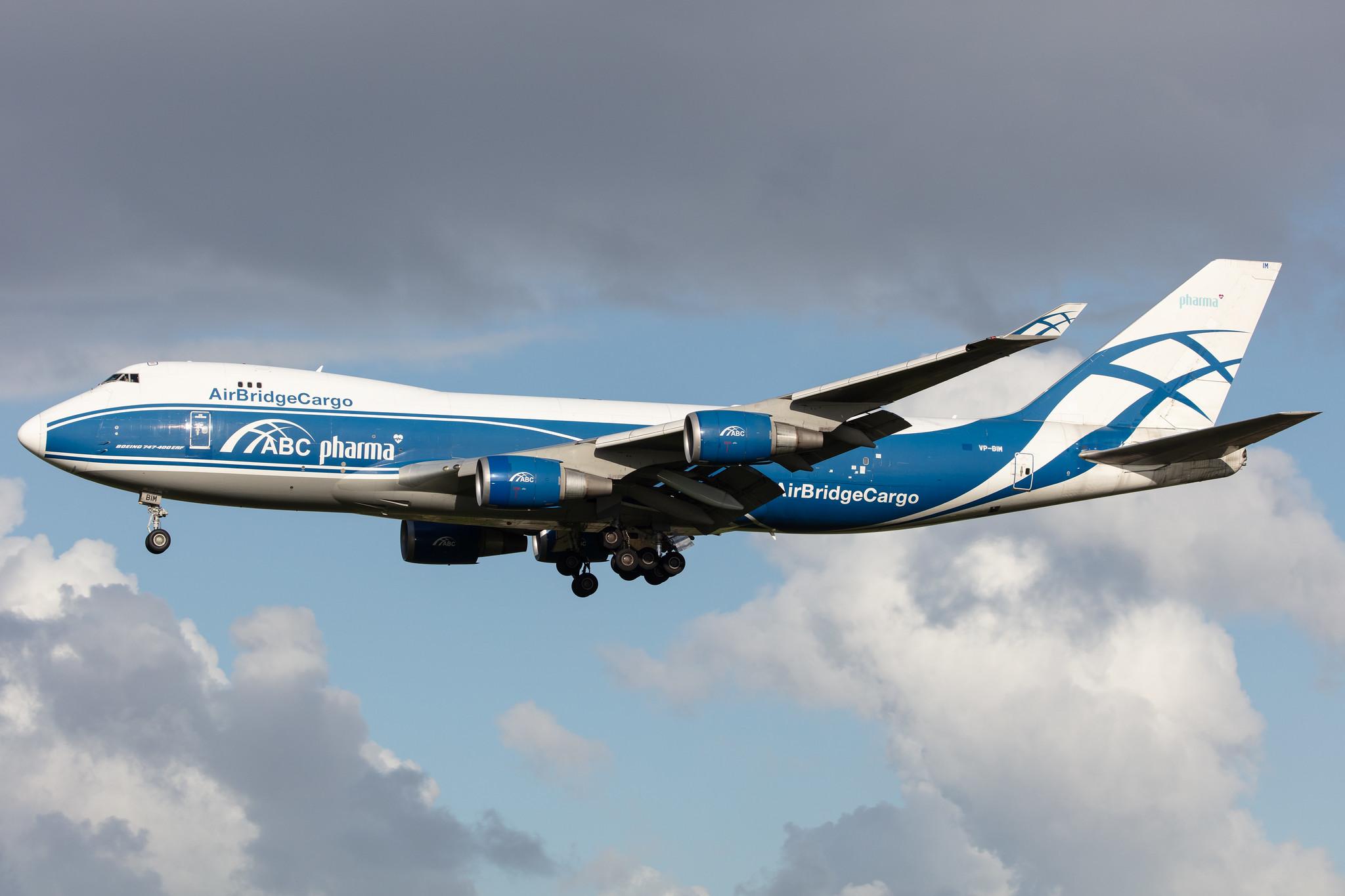 Amsterdam Airport Schiphol: AirBridgeCargo (RU / ABW) | Operator: AirBridgeCargo Airlines |  Boeing 747-4HAF(ER) B744 | VP-BIM | MSN 35237