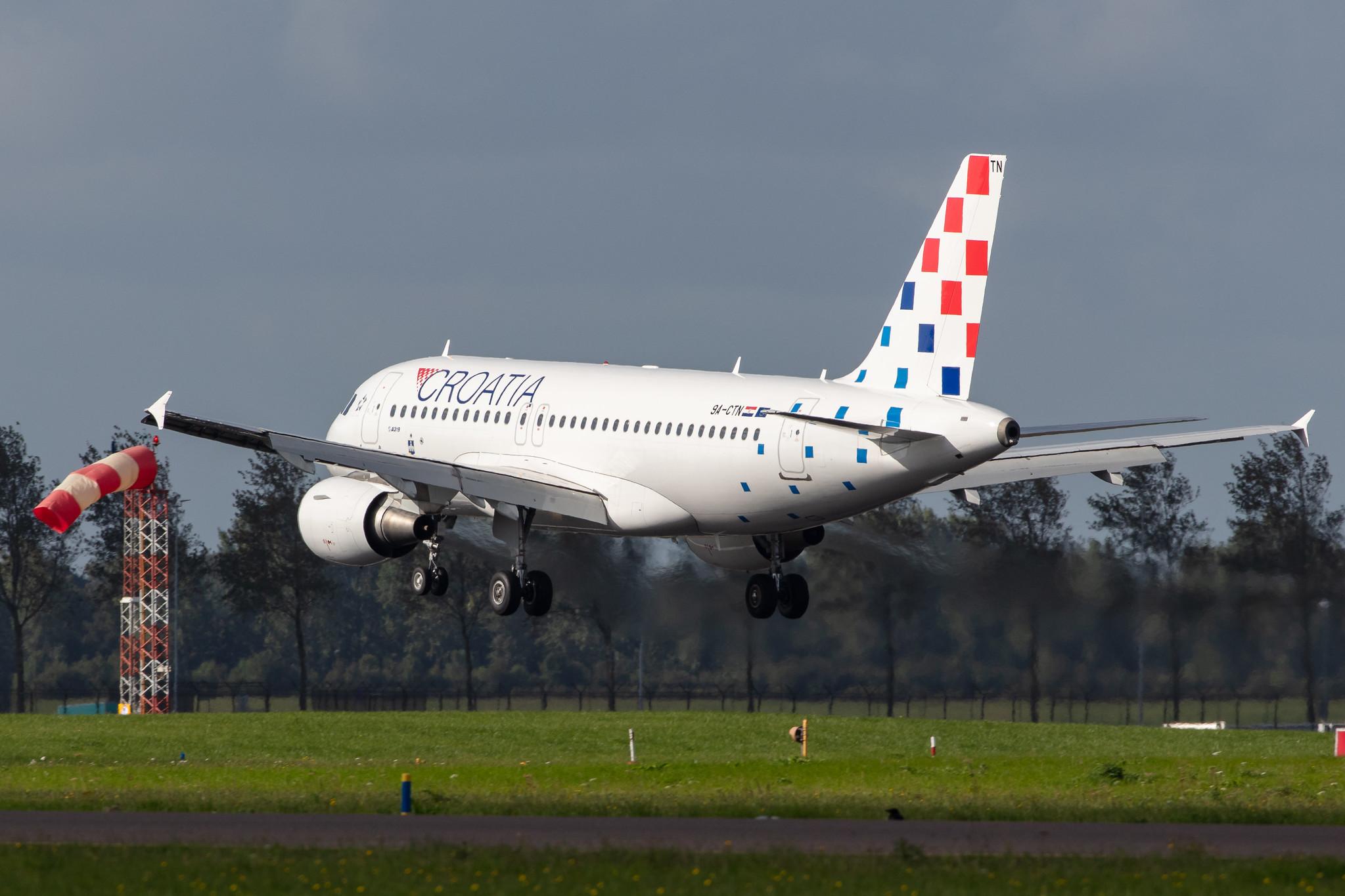 Amsterdam Airport Schiphol: Croatia Airlines (OU / CTN) |  Airbus A319-112 A319 | 9A-CTN | MSN 5085