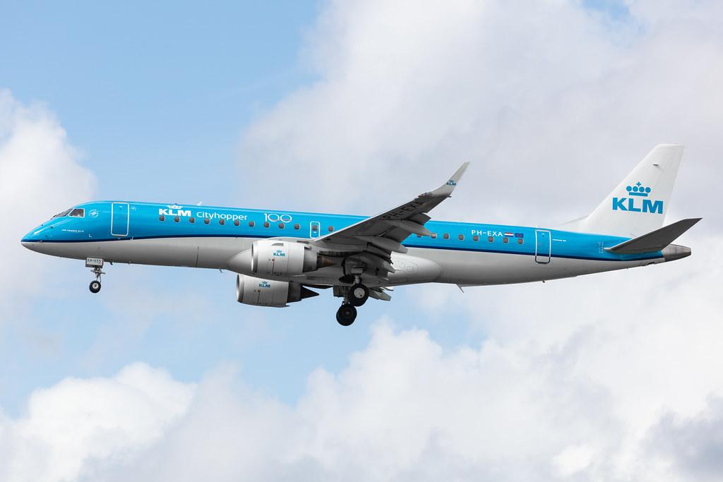 Amsterdam Airport Schiphol: KLM (KL / KLM) | Operator: KLM Cityhopper |  Embraer E190STD E190 | PH-EXA | MSN 19000655