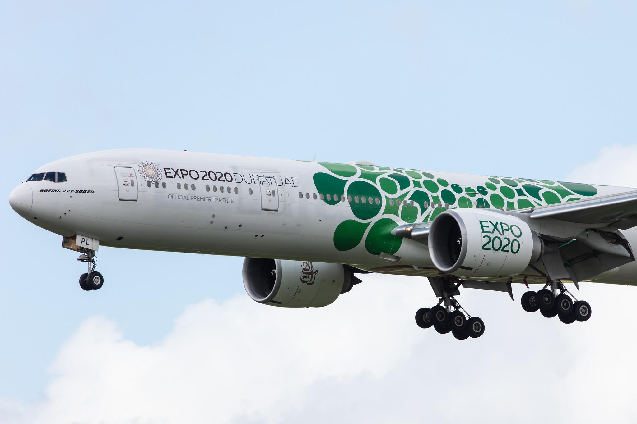 Amsterdam Airport Schiphol: Emirates (EK / UAE) |  Livery: Expo 2020 - Sustainability Livery |  Boeing 777-31H(ER) B77W | A6-EPL | MSN 42331
