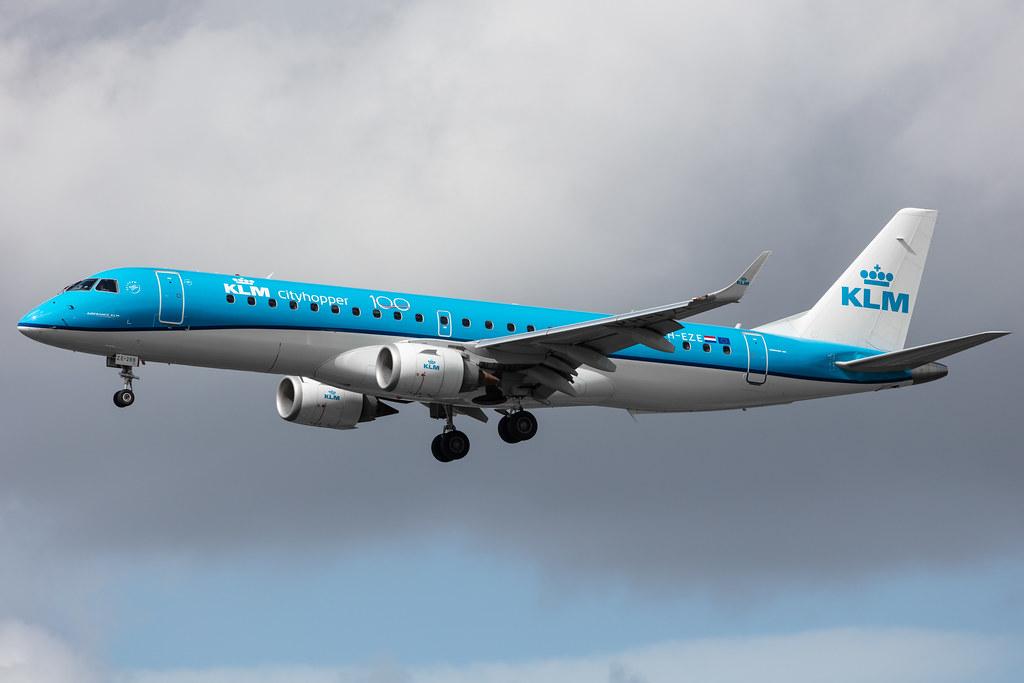 Amsterdam Airport Schiphol: KLM (KL / KLM) | Operator: KLM Cityhopper |  Embraer E190STD E190 | PH-EZE | MSN 19000288
