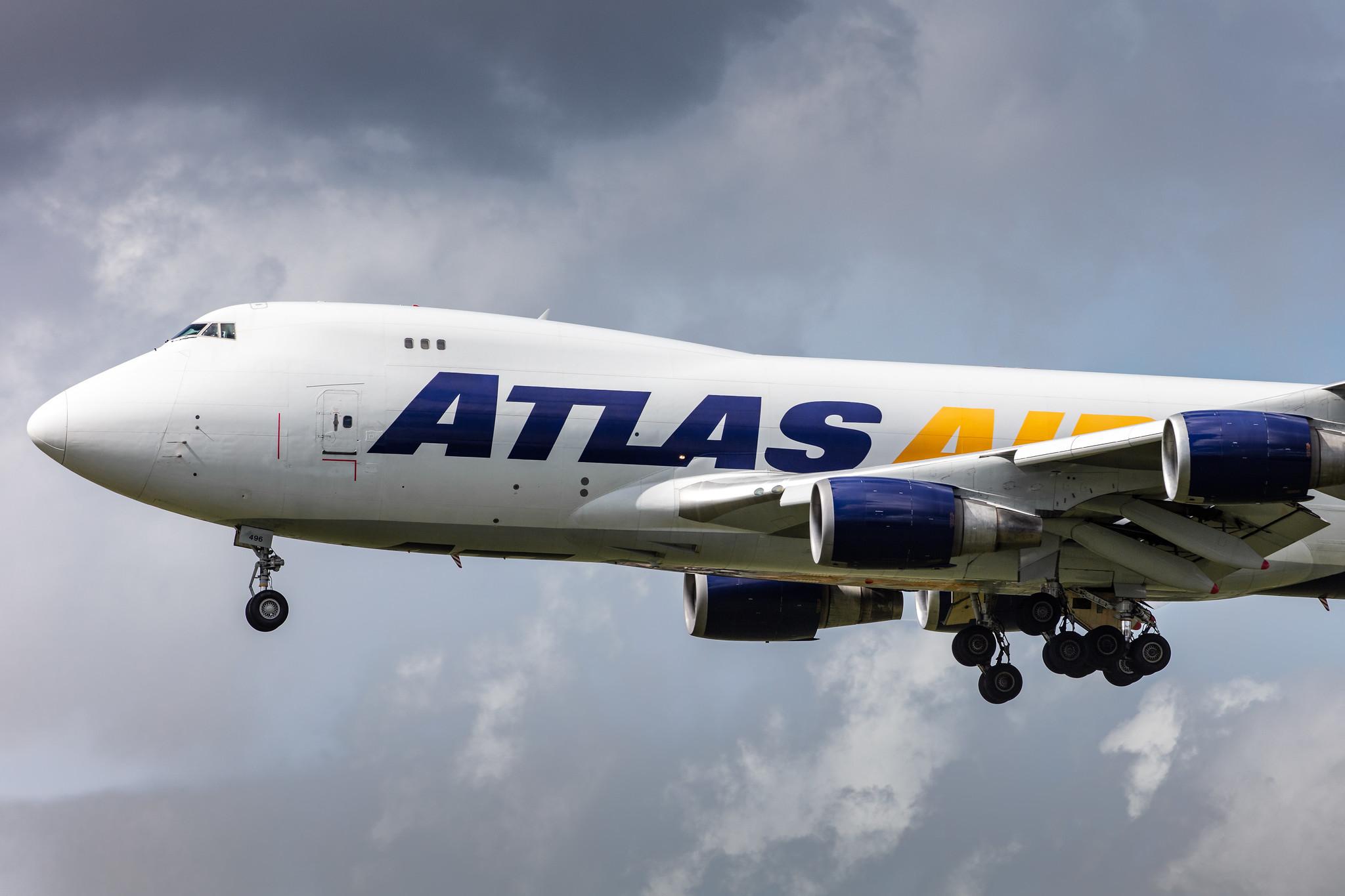 Amsterdam Airport Schiphol: Atlas Air (5Y / GTI) |  Boeing 747-47U(F) B744 | N496MC | MSN 29257