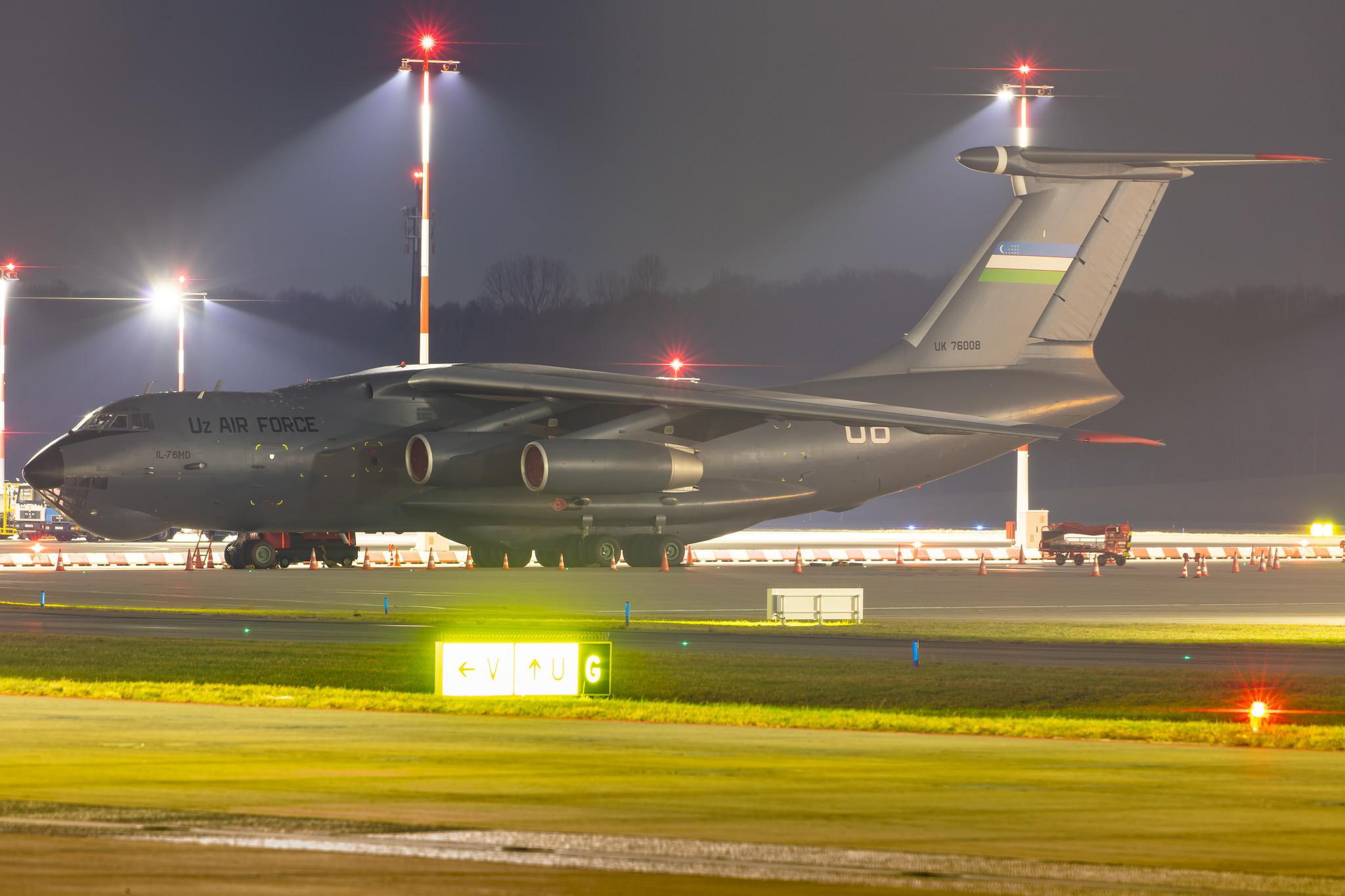 Hamburg Airport: Uzbekistan Air Force |  Ilyushin IL-76MD IL76 | UK-76008 | MSN 1063423800