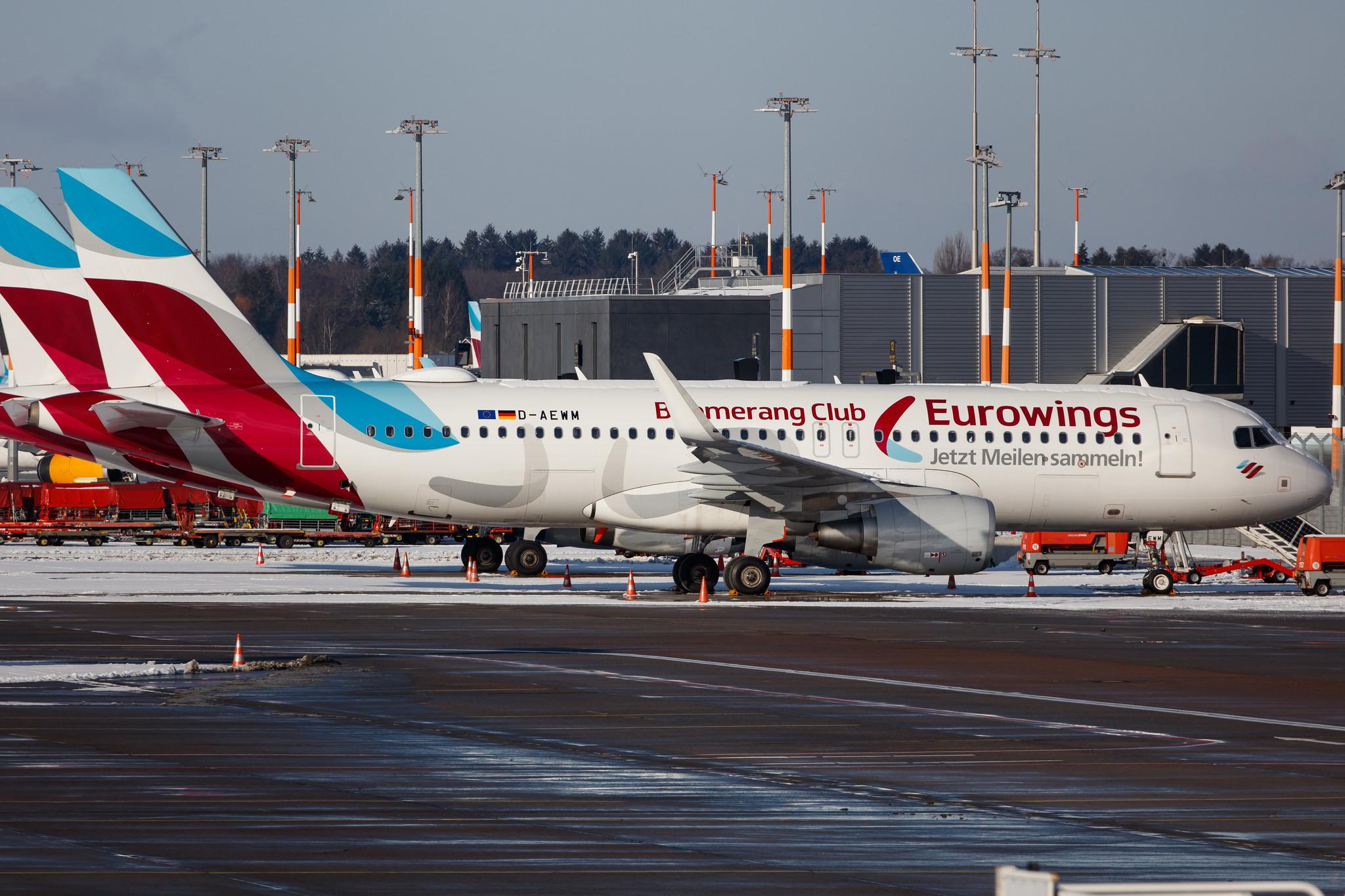 Hamburg Airport: Eurowings (EW / EWG) |  Livery: Boomerang Club Livery |  Airbus A320-214 A320 | D-AEWM | MSN 7259