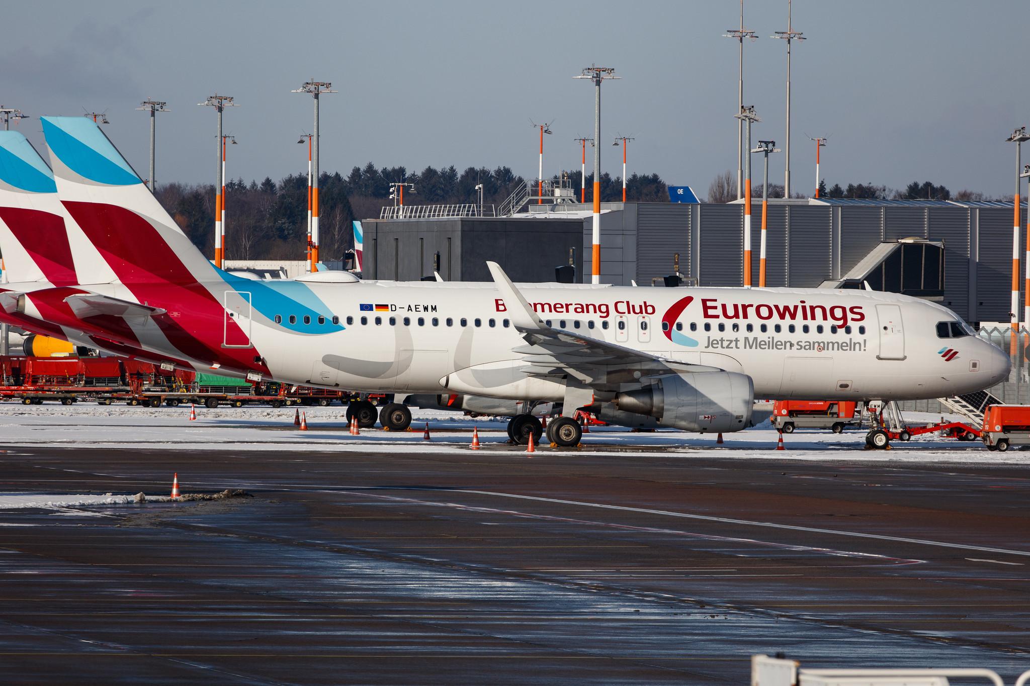 Hamburg Airport: Eurowings (EW / EWG) |  Livery: Boomerang Club Livery |  Airbus A320-214 A320 | D-AEWM | MSN 7259