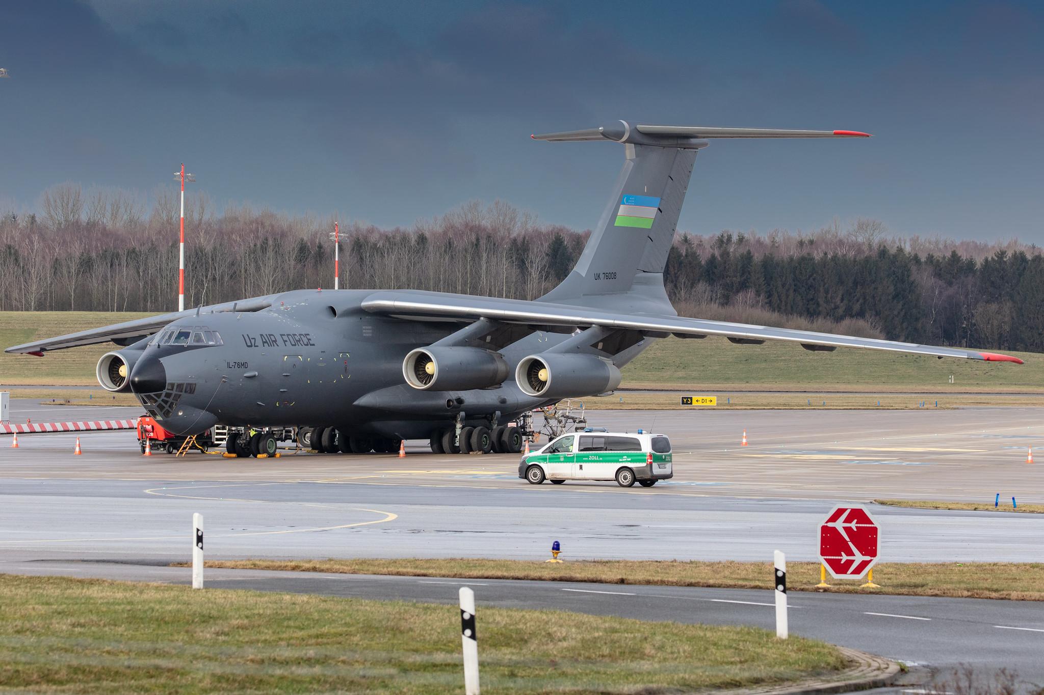 Hamburg Airport: Uzbekistan Air Force |  Ilyushin IL-76MD IL76 | UK-76008 | MSN 1063423800