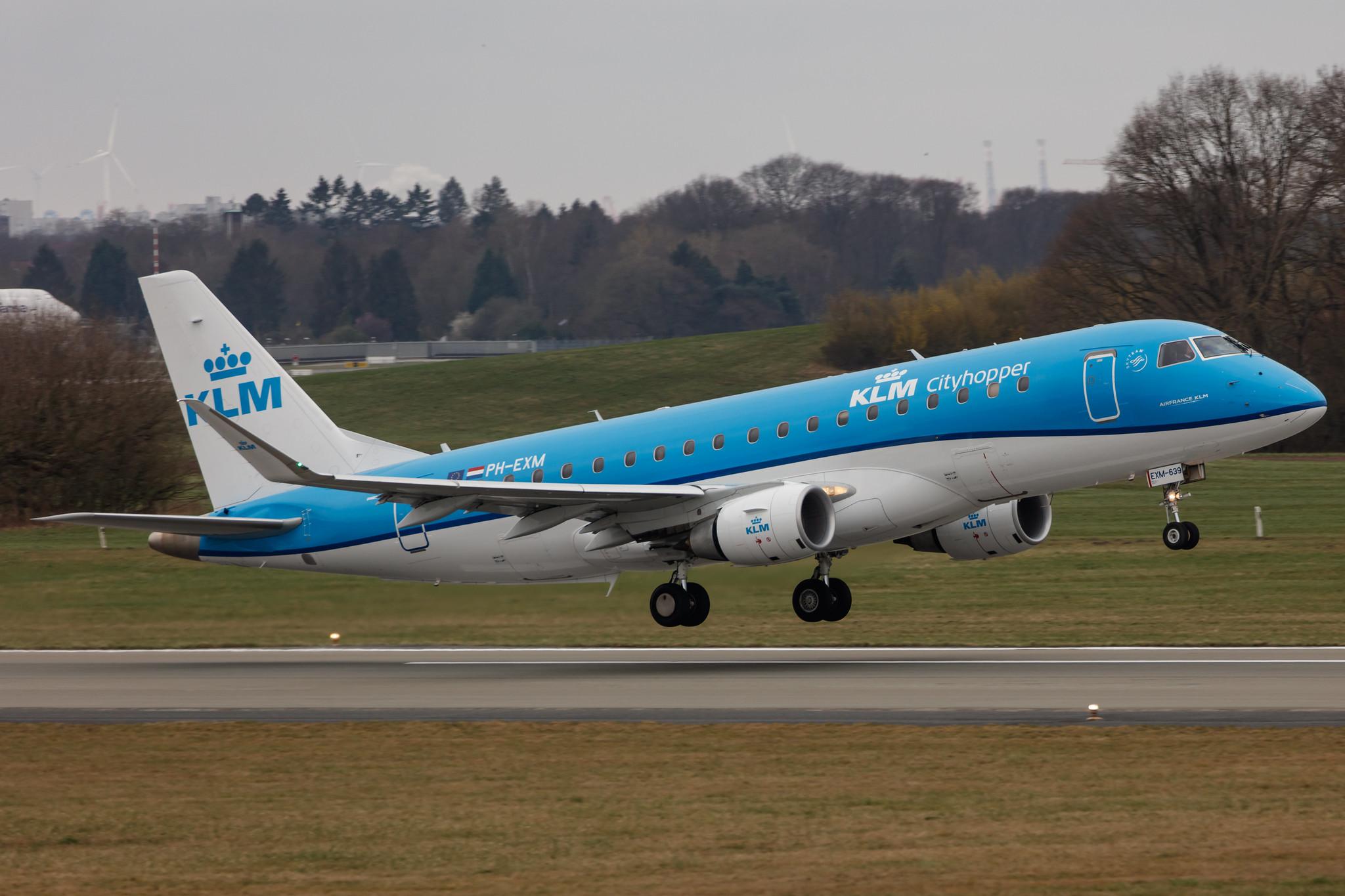 Hamburg Airport: KLM (KL / KLM) | Operator: KLM Cityhopper |  Embraer E175STD E75L | PH-EXM | MSN 17000639