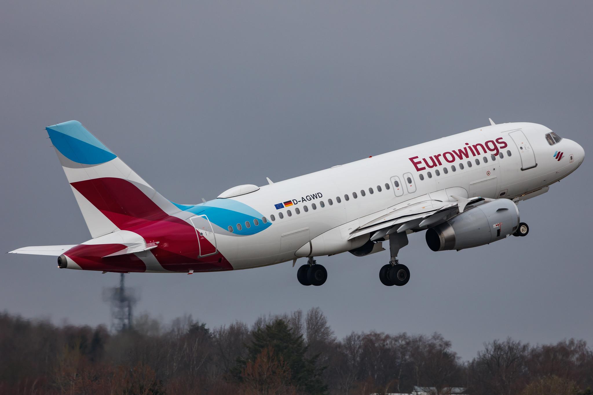 Hamburg Airport: Eurowings (EW / EWG) |  Airbus A319-132 A319 | D-AGWD | MSN 3011