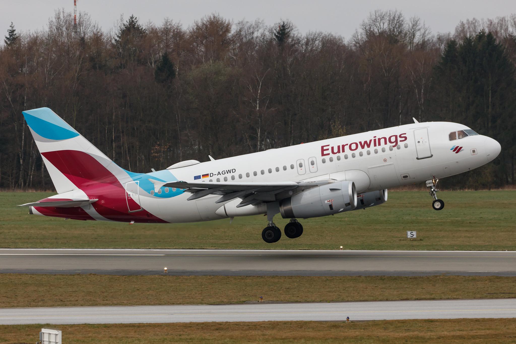 Hamburg Airport: Eurowings (EW / EWG) |  Airbus A319-132 A319 | D-AGWD | MSN 3011