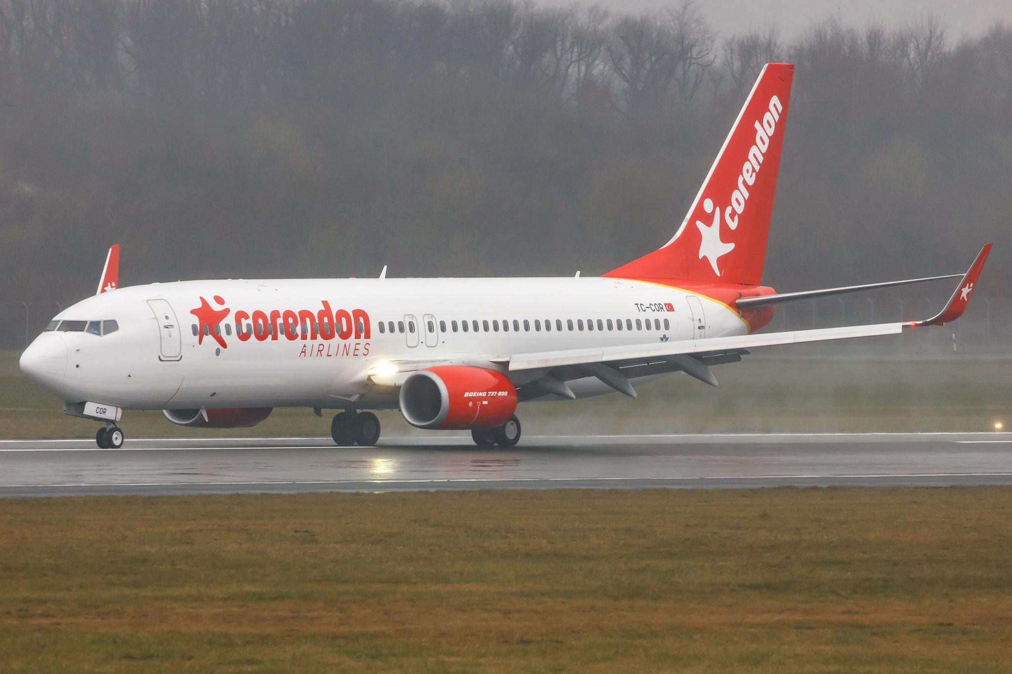 Hamburg Airport: Corendon Airlines (XC / CAI) |  Boeing 737-8SH B738 | TC-COR | MSN 42058