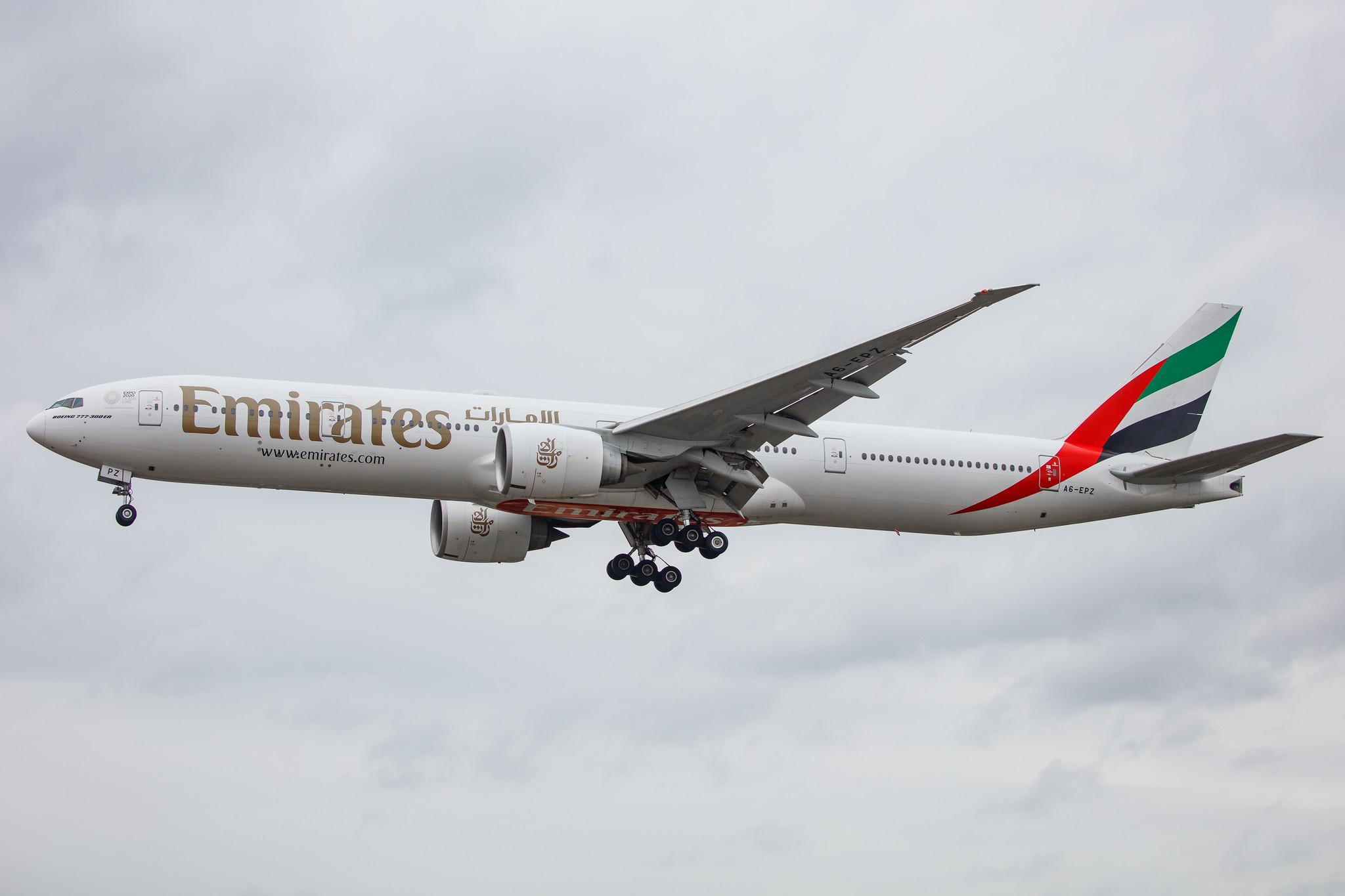 Hamburg Airport: Emirates (EK / UAE) |  Boeing 777-31H(ER) B77W | A6-EPZ | MSN 42345