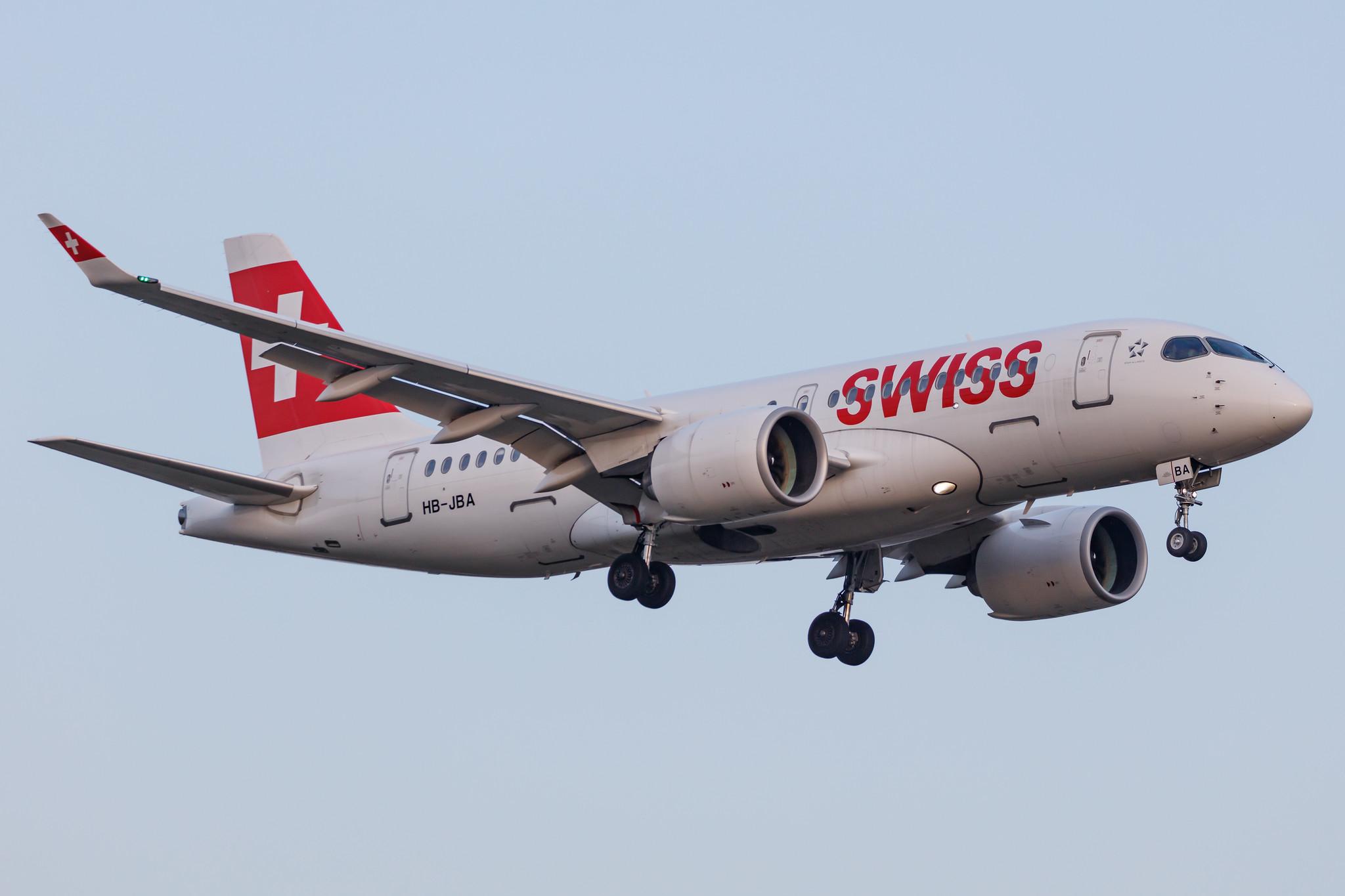 Hamburg Airport: Swiss (LX / SWR) |  Airbus A220-100 BCS1 | HB-JBA | MSN 50010