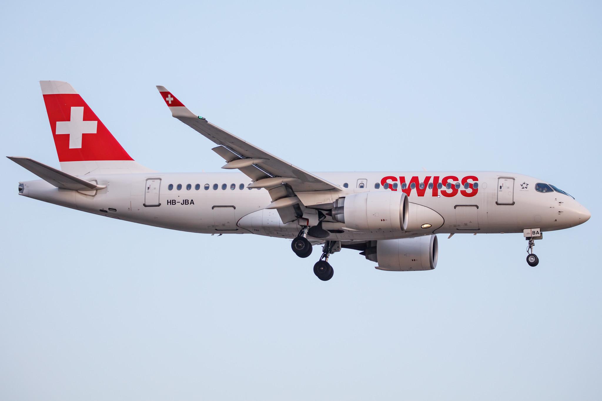 Hamburg Airport: Swiss (LX / SWR) |  Airbus A220-100 BCS1 | HB-JBA | MSN 50010