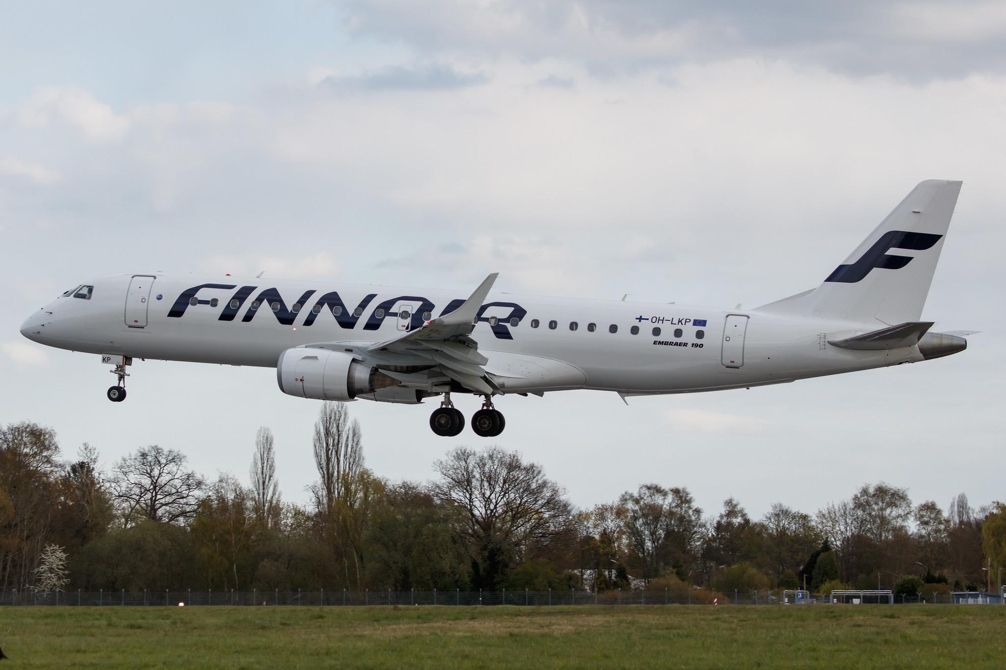 Hamburg Airport: Finnair (AY / FIN) | Operator: NORRA |  Embraer E190LR E190 | OH-LKP | MSN 19000416