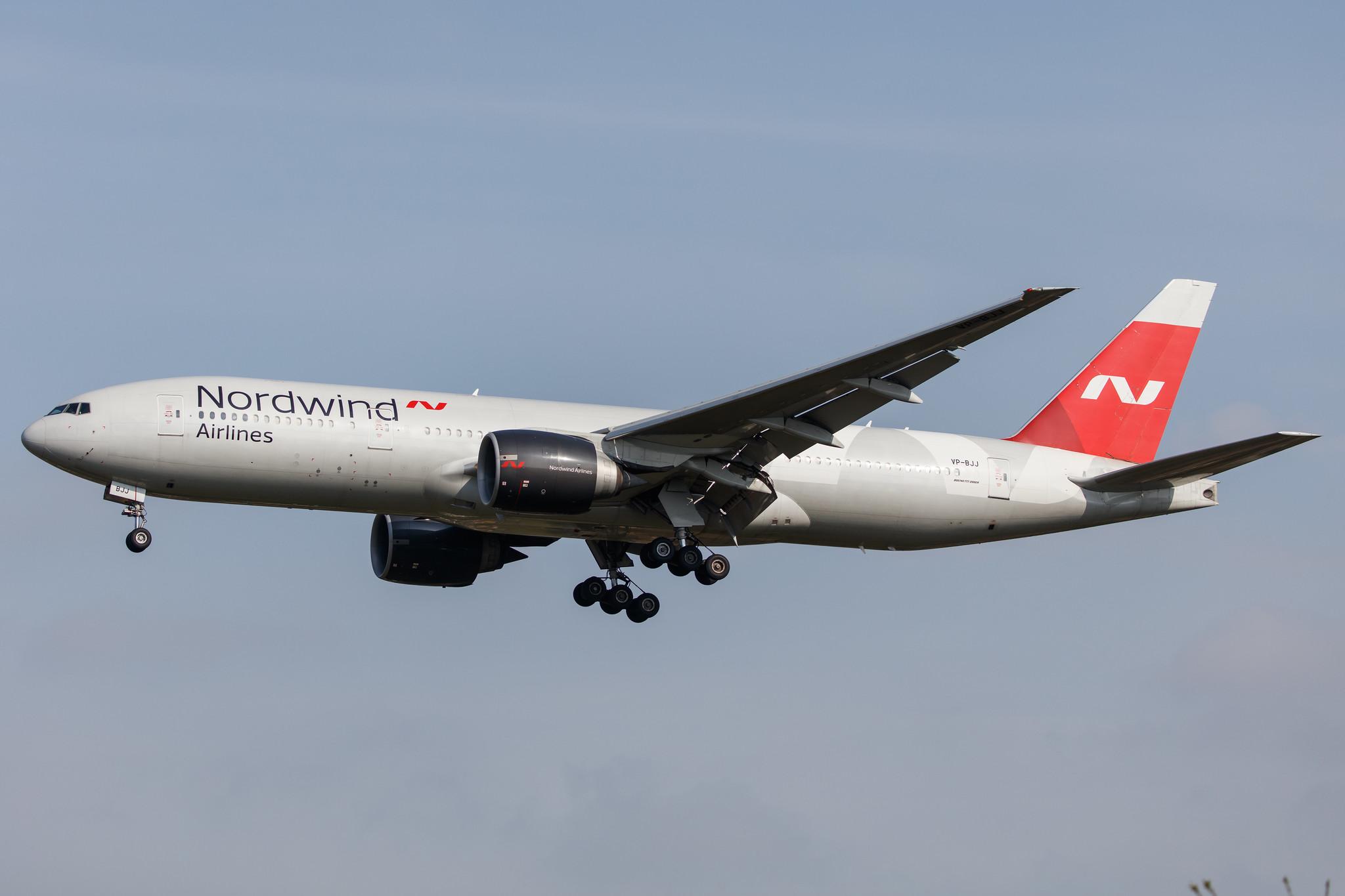 Hamburg Airport: Nordwind Airlines (N4 / NWS) |  Boeing 777-2Q8(ER) B772 | VP-BJJ | MSN 32719