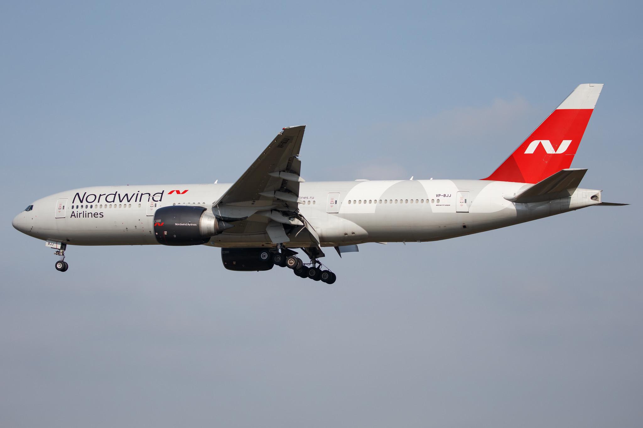 Hamburg Airport: Nordwind Airlines (N4 / NWS) |  Boeing 777-2Q8(ER) B772 | VP-BJJ | MSN 32719