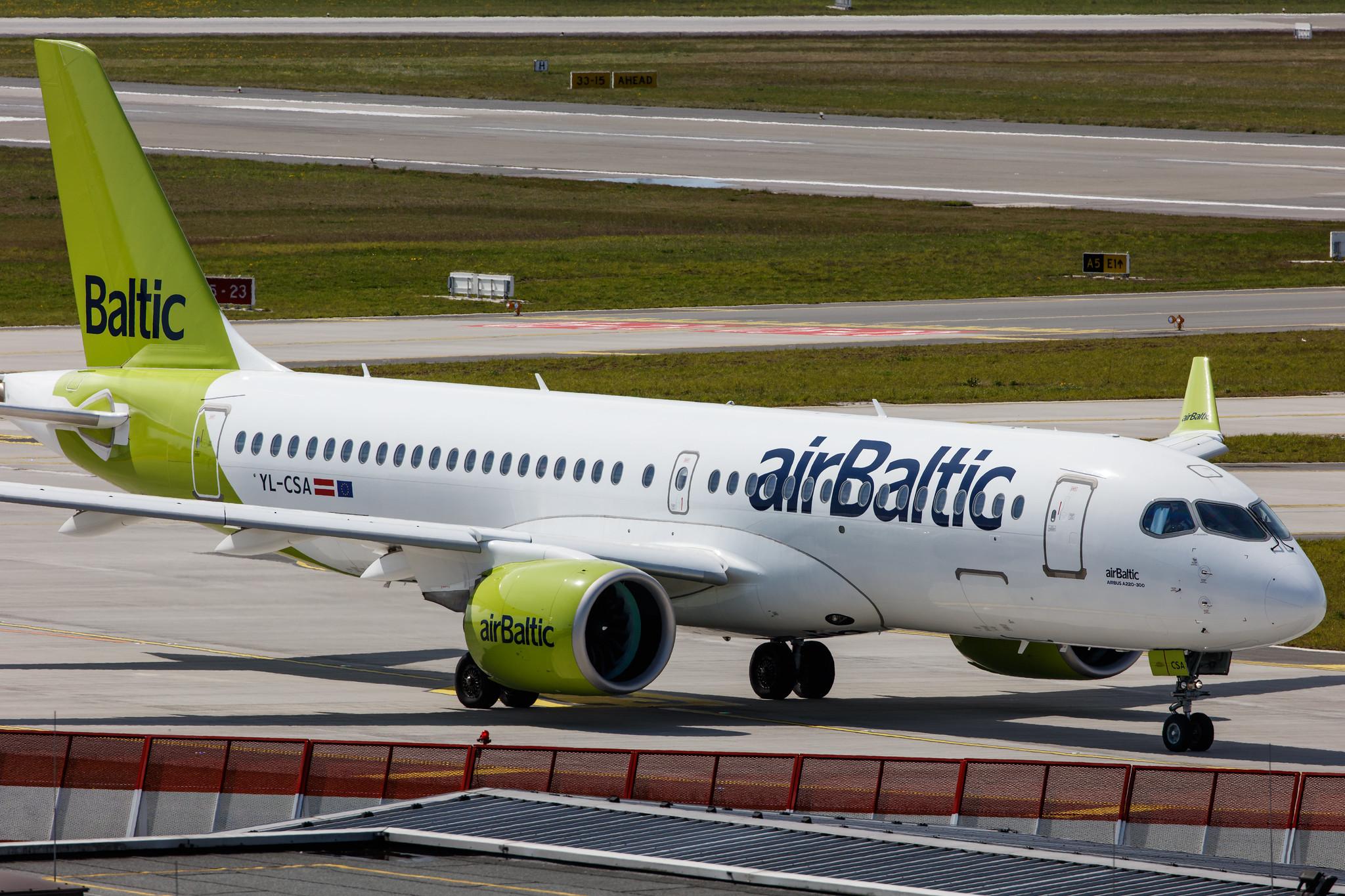 Hamburg Airport: Air Baltic (BT / BTI) |  Airbus A220-300 BCS3 | YL-CSA | MSN 55003
