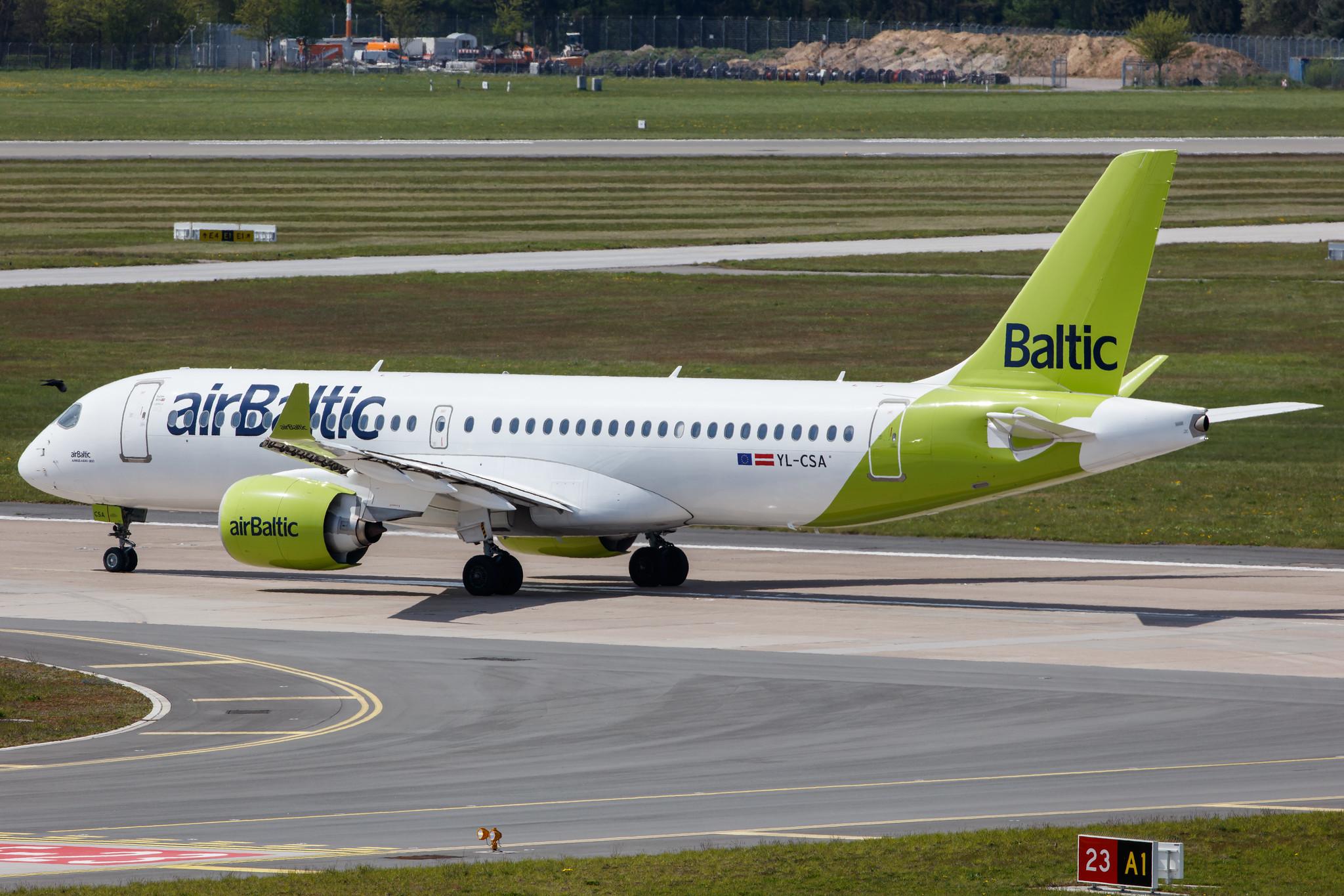 Hamburg Airport: Air Baltic (BT / BTI) |  Airbus A220-300 BCS3 | YL-CSA | MSN 55003