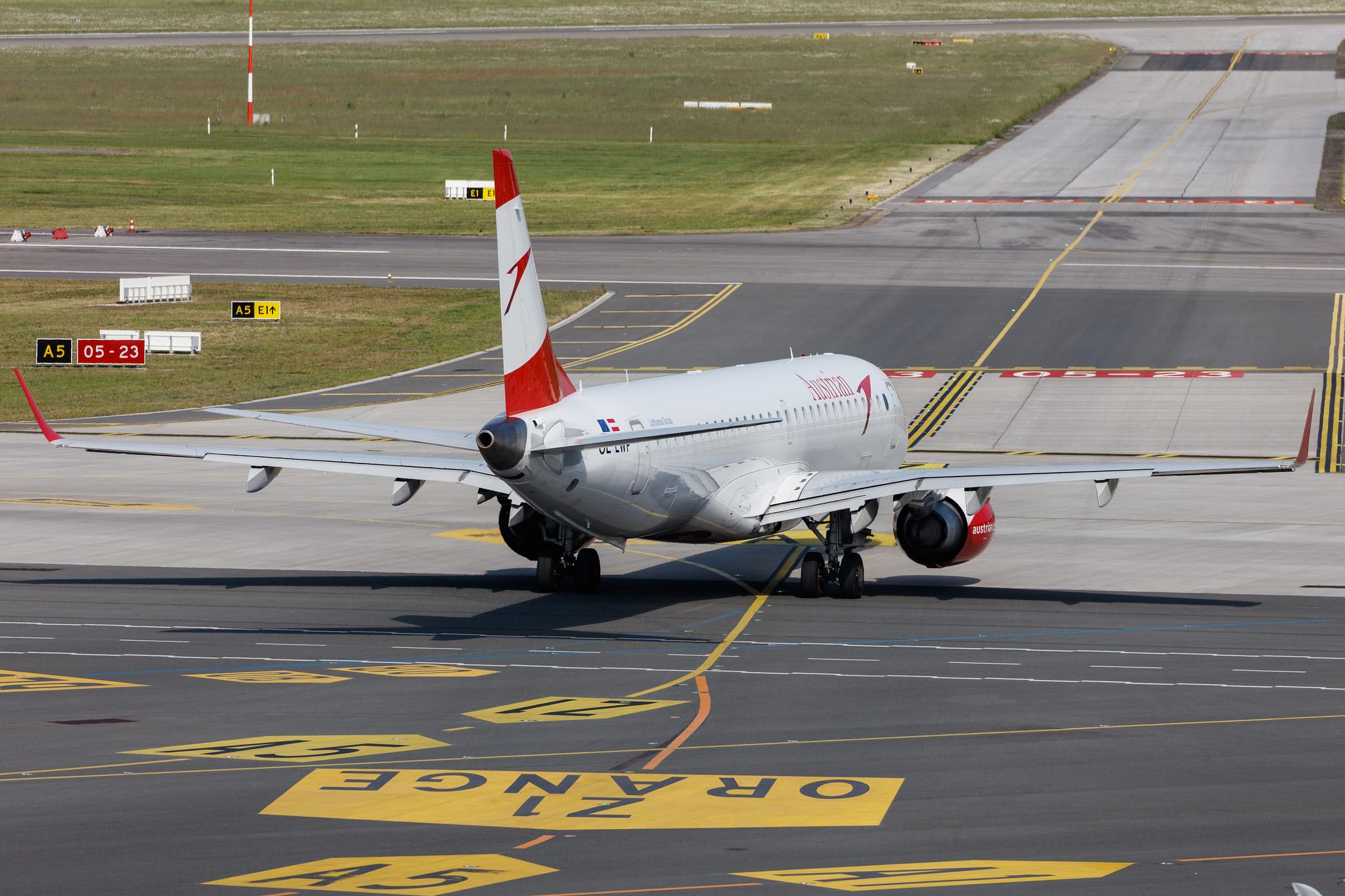 Hamburg Airport: Austrian Airlines (OS / AUA) |  Embraer E195LR E195 | OE-LWP | MSN 19000558