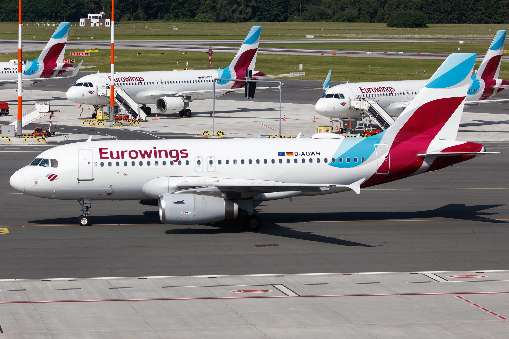 Hamburg Airport: Eurowings (EW / EWG) |  Airbus A319-132 A319 | D-AGWH | MSN 3352