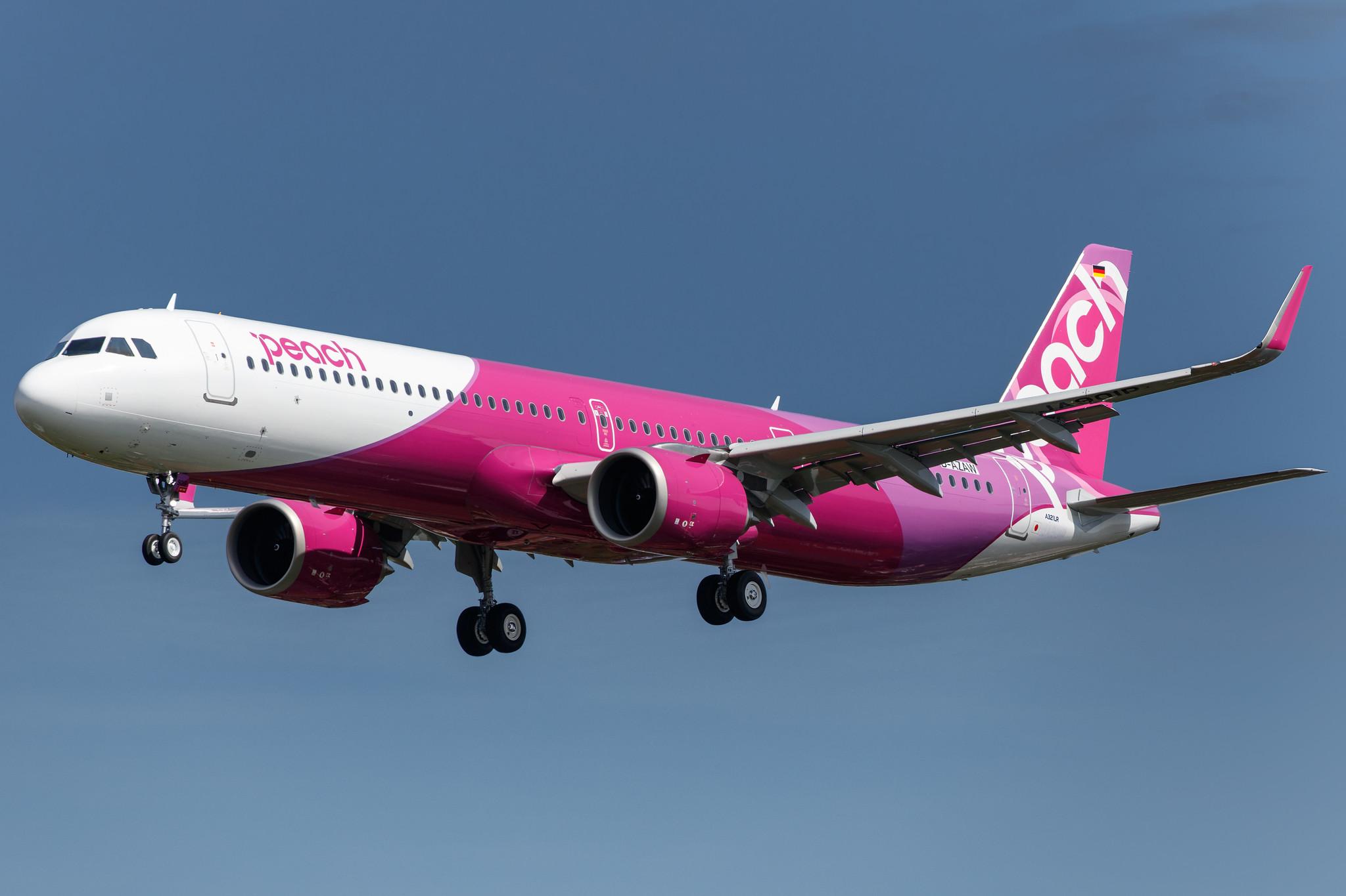 Hamburg Airport: Peach (MM / APJ) |  Airbus A321-251NX A21N | D-AZAW | MSN 10458