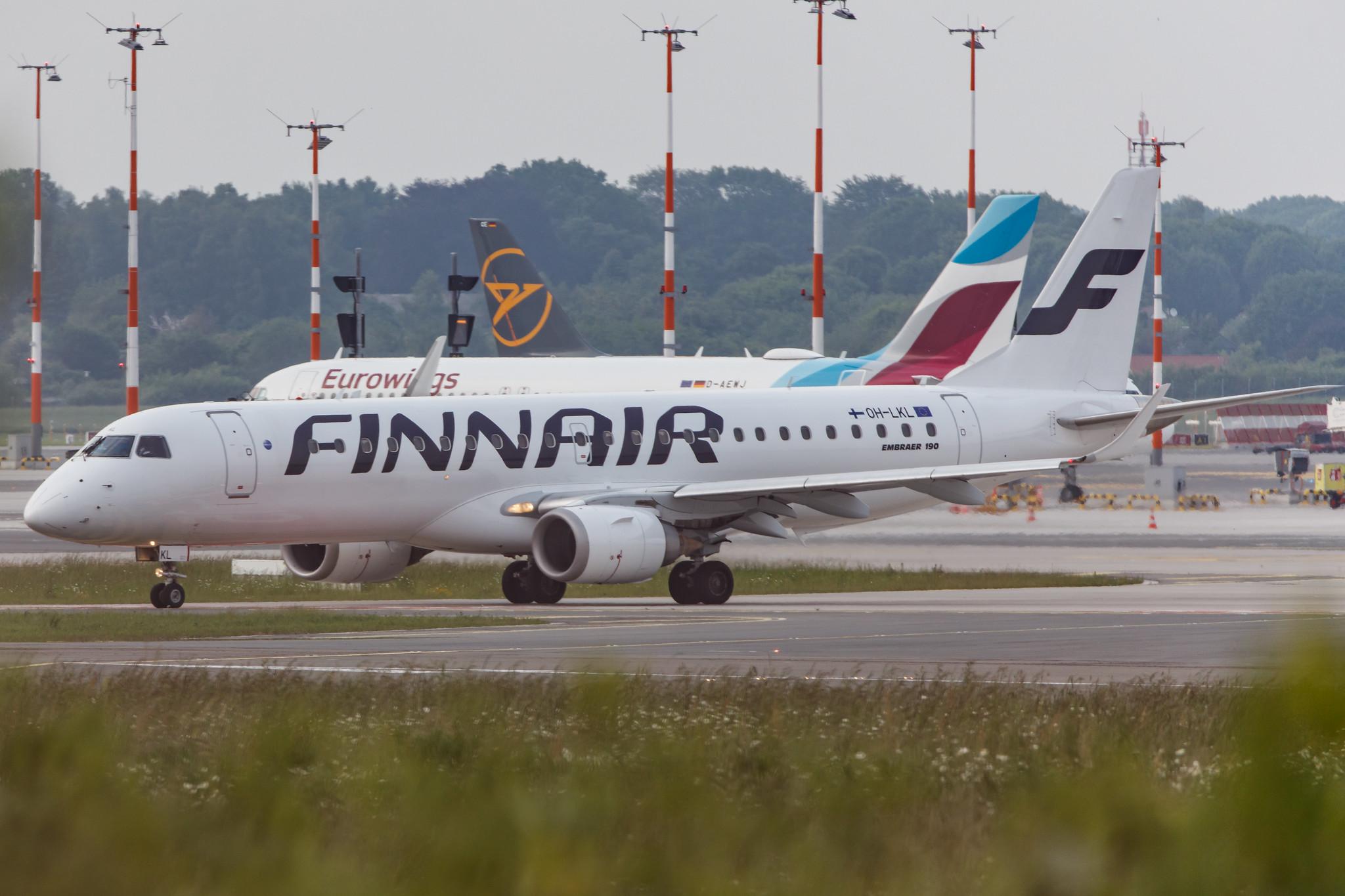Hamburg Airport: Finnair (AY / FIN) | Operator: NORRA |  Embraer E190LR E190 | OH-LKL | MSN 19000153