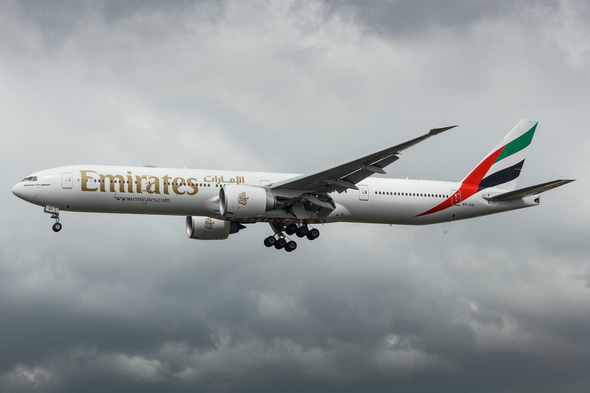 Hamburg Airport: Emirates (EK / UAE) |  Boeing 777-31H(ER) B77W | A6-EQI | MSN 42354