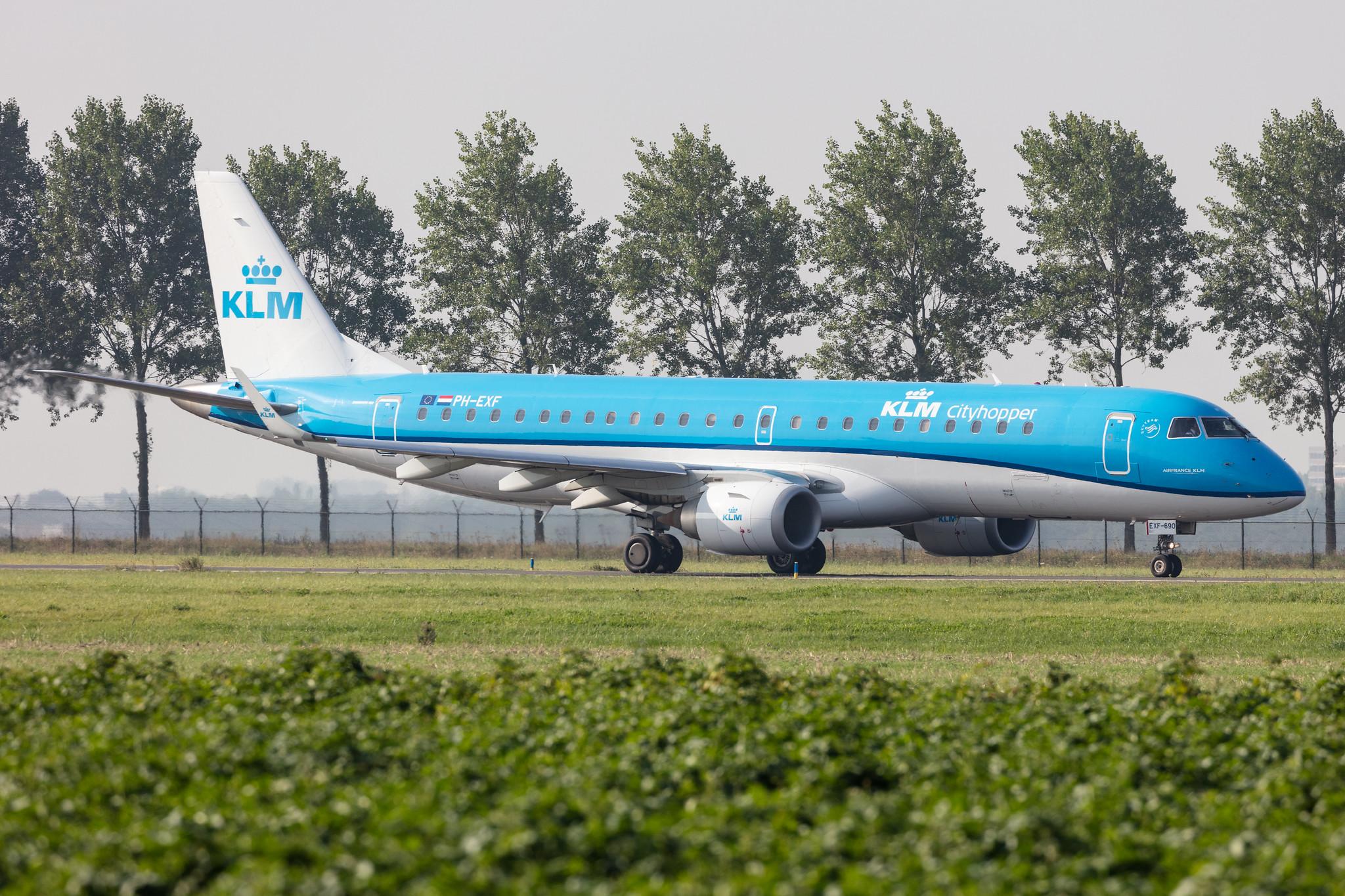 Amsterdam Schiphol: KLM (KL / KLM) | Operator: KLM Cityhopper |  Embraer E190STD E190 | PH-EXF | MSN 19000690