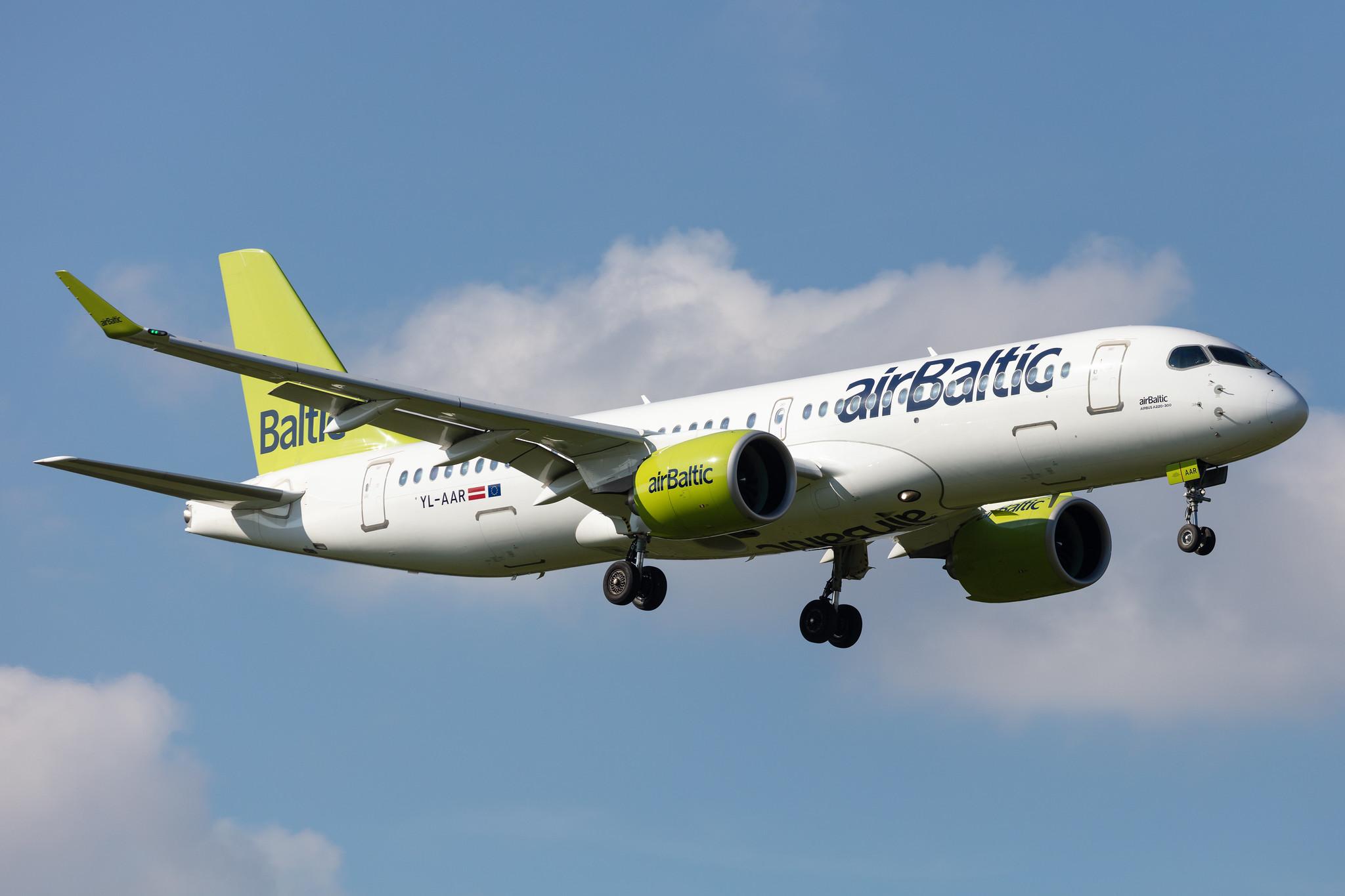 Hamburg Airport: Air Baltic (BT / BTI) |  Airbus A220-300 BCS3 | YL-AAR | MSN 55053