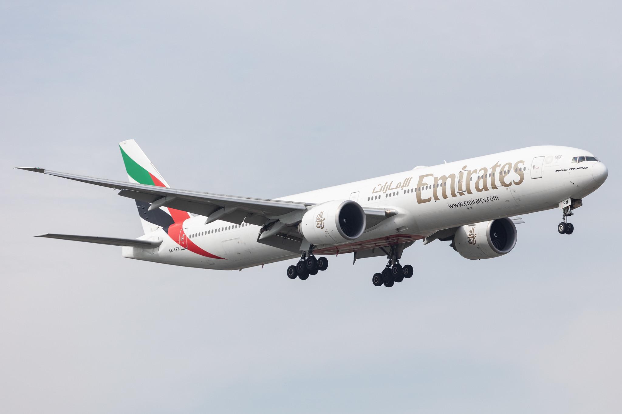 Amsterdam Schiphol: Emirates (EK / UAE) |  Boeing 777-31H(ER) B77W | A6-EPN | MSN 42333