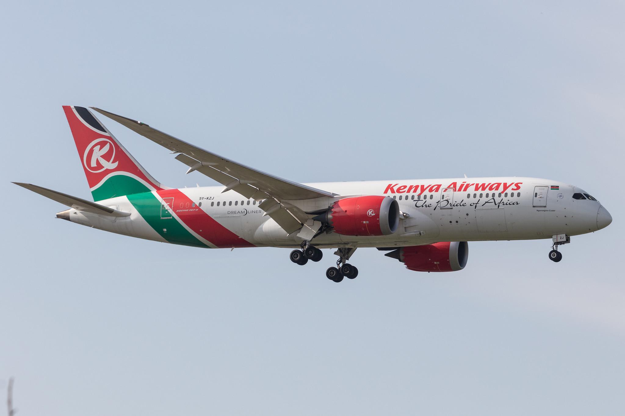 Amsterdam Schiphol: Kenya Airways (KQ / KQA) |  Boeing 787-8 Dreamliner B788 | 5Y-KZJ | MSN 36046