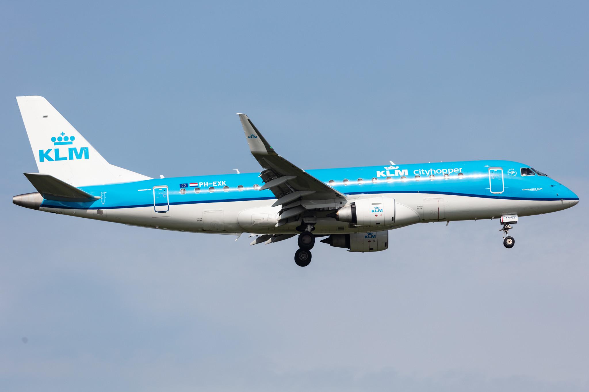 Amsterdam Schiphol: KLM (KL / KLM) | Operator: KLM Cityhopper |  Embraer E175STD E75L | PH-EXK | MSN 17000629