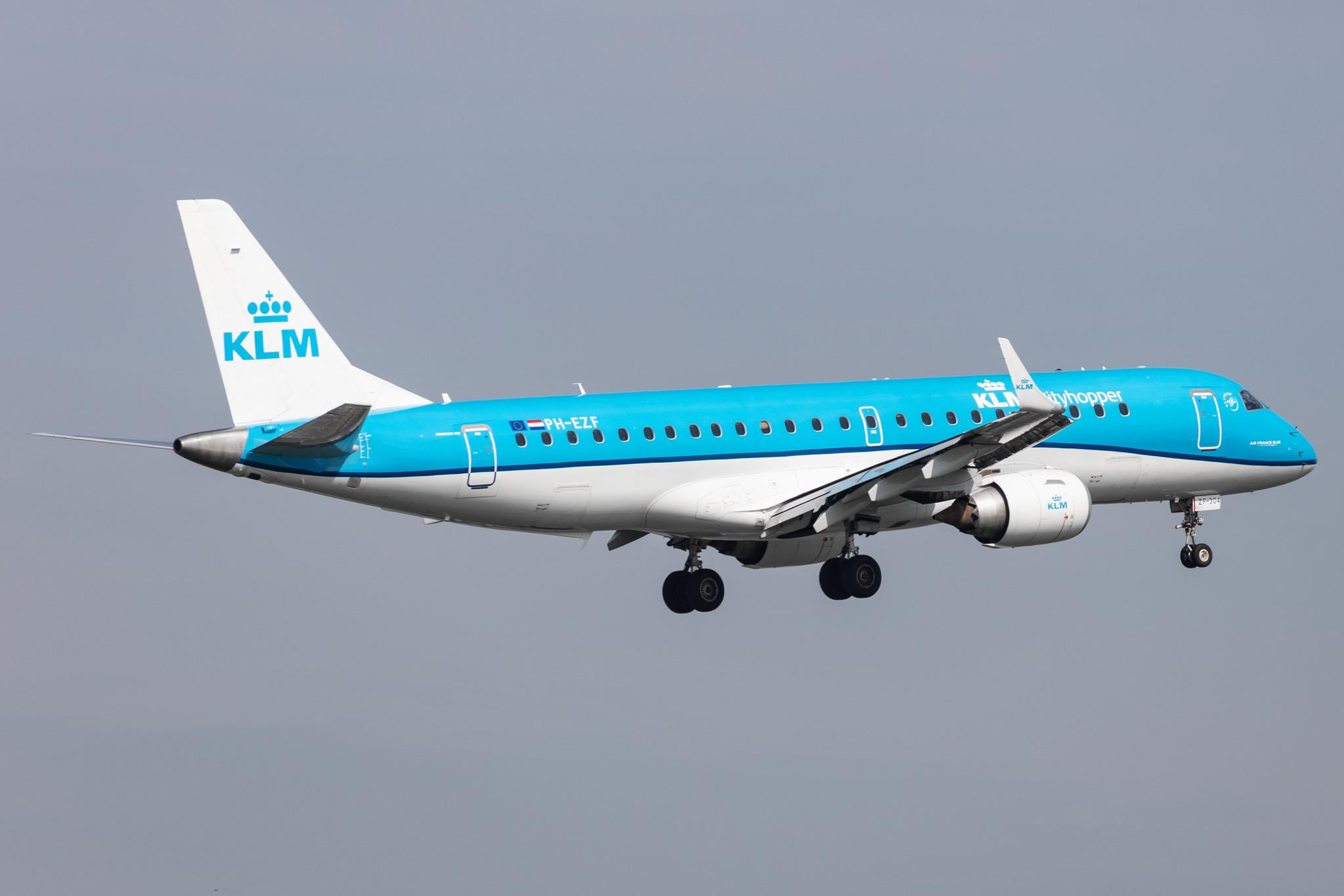 Amsterdam Schiphol: KLM (KL / KLM) | Operator: KLM Cityhopper |  Embraer E190STD E190 | PH-EZF | MSN 19000304
