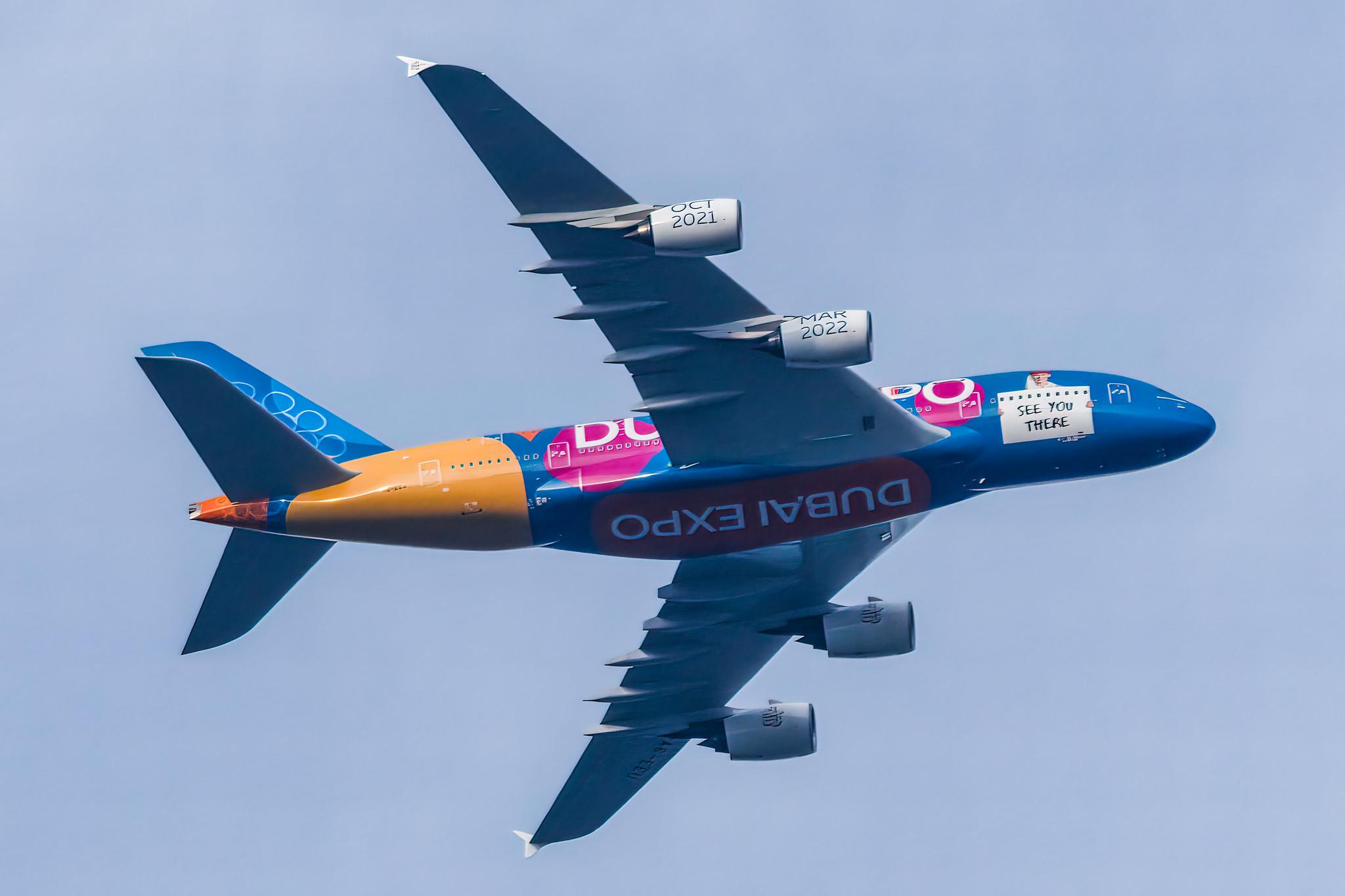 Hamburg Airport: Emirates (EK / UAE) |  Livery: Dubai Expo Livery |  Airbus A380-861 A388 | A6-EEU | MSN 147