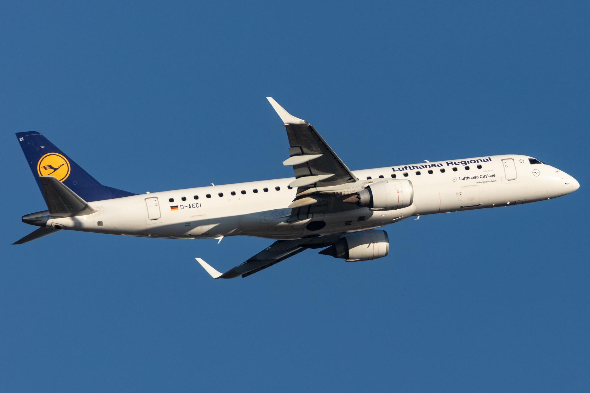 Frankfurt Airport: Lufthansa (LH / DLH) | Operator: Lufthansa CityLine |  Embraer E190LR E190 | D-AECI | MSN 19000381