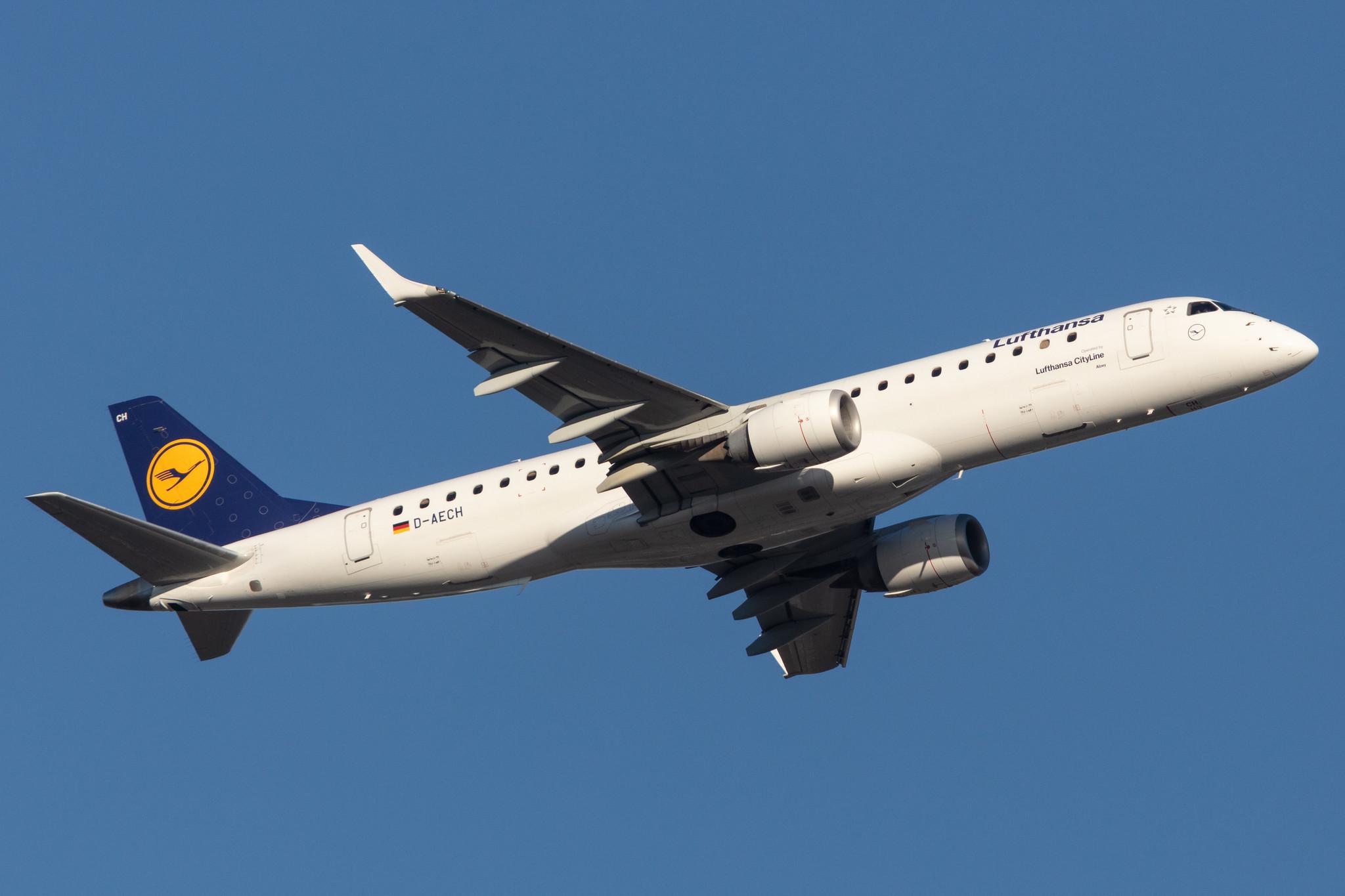 Frankfurt Airport: Lufthansa (LH / DLH) | Operator: Lufthansa CityLine |  Embraer E190LR E190 | D-AECH | MSN 19000376