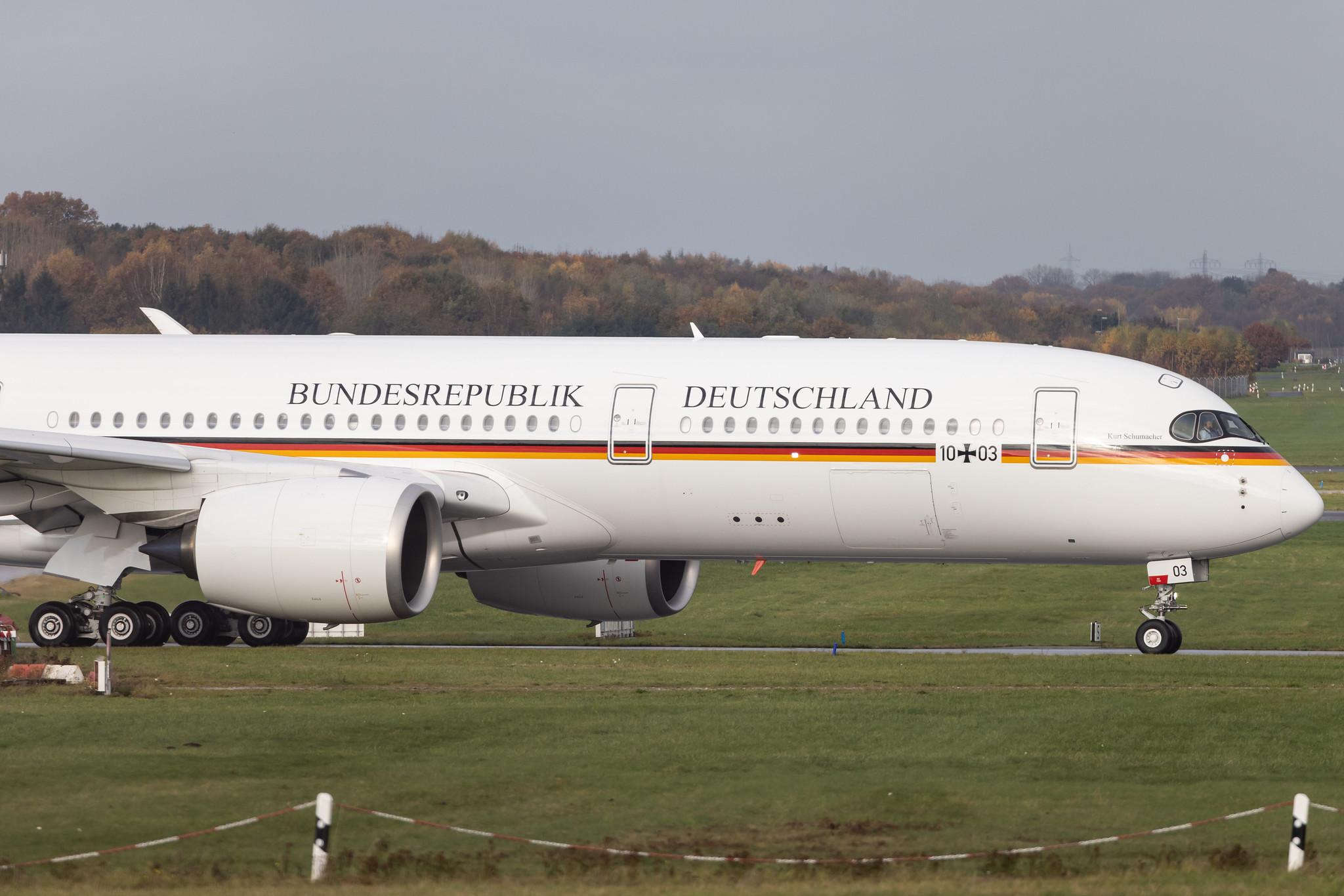 Hamburg Airport: Hamburg Airport: German Air Force  (/ GAF) | Airbus A350-941 A359  | 10+03 | MSN 416