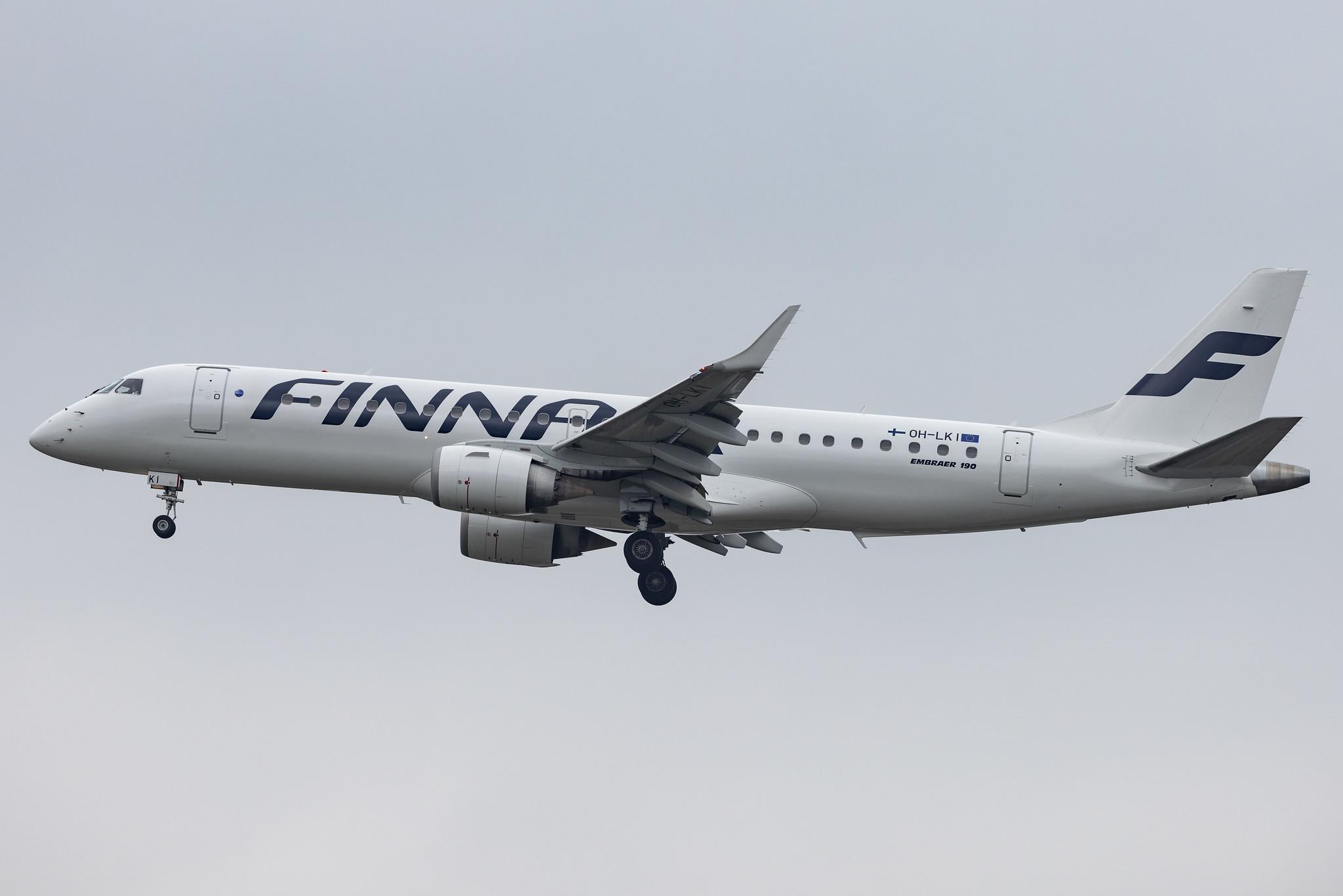 Hamburg Airport: Finnair (AY / FIN) | Operator: NORRA |  Embraer E190LR E190 | OH-LKI | MSN 19000117