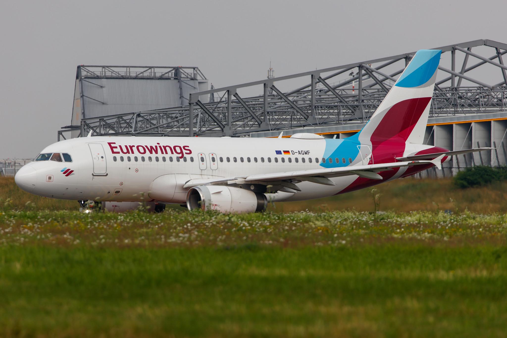 Hamburg Airport: Eurowings (EW / EWG) |  Airbus A319-132 A319 | D-AGWF | MSN 3172