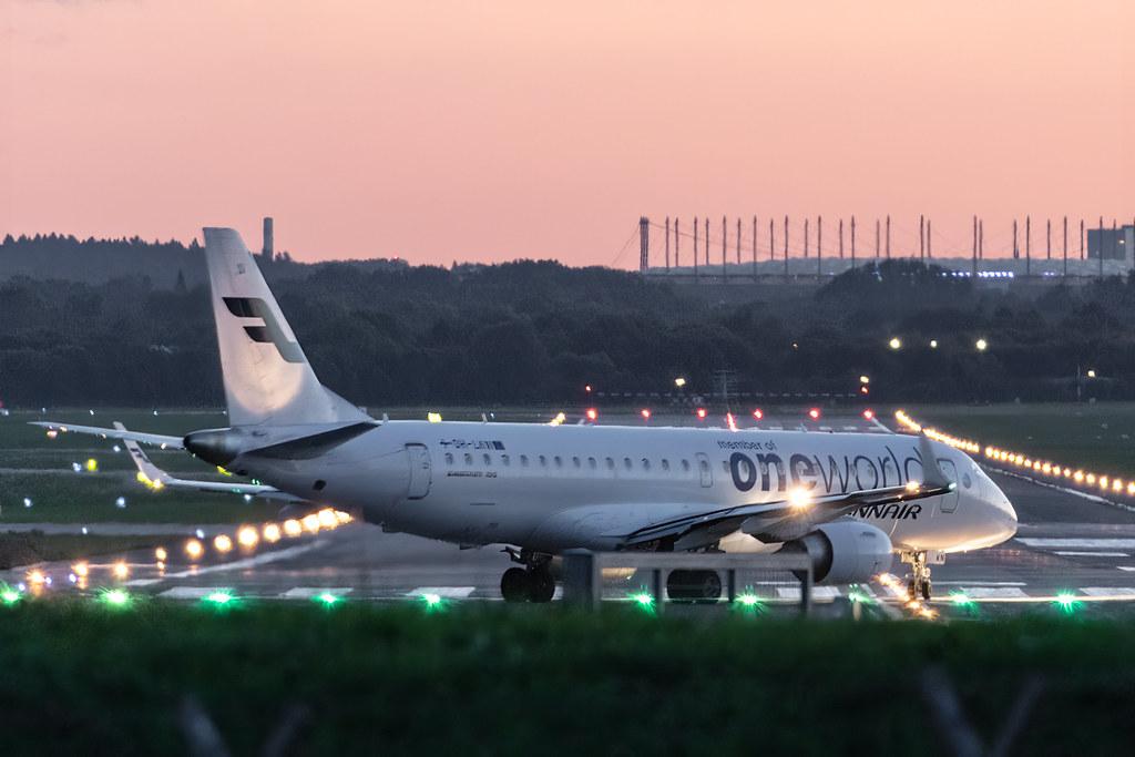 Hamburg Airport: Finnair (AY / FIN) |  Livery: Oneworld livery | Operator: NORRA |  Embraer E190LR E190 | OH-LKN | MSN 19000252