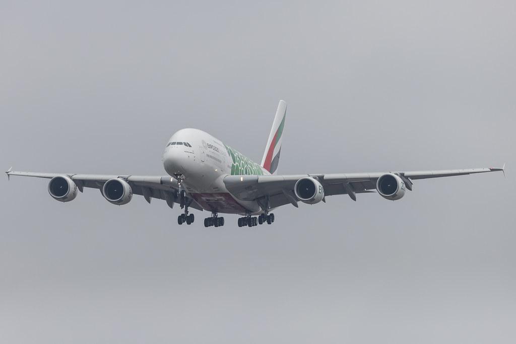 Hamburg Airport: Emirates (EK / UAE) |  Livery: Expo 2020 - Sustainability Livery |  Airbus A380-861 A388 | A6-EOW | MSN 207